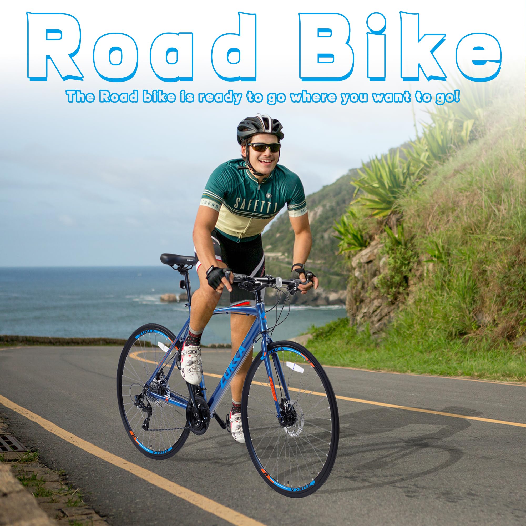 **Hybrid Women's Bike 700C - 24 Speed Lightweight Aluminum Frame Road Bicycle for Adults - Commuting, Fitness & Leisure Riding - Supports 330LBS - 4 Color Options**
