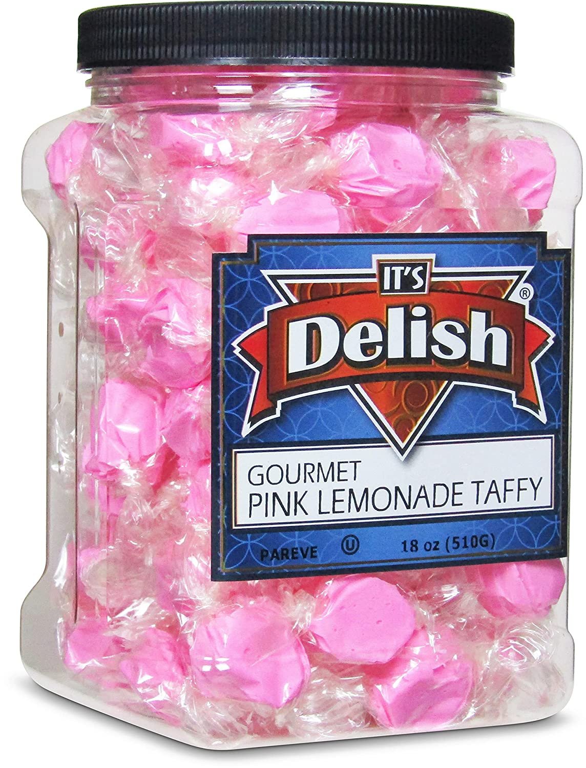 Pink Lemonade Taffy Chews - 18 Oz Jumbo Bulk Candy Container - Sweet & Tangy Soft Candy for Parties, Gifts & Movie Nights