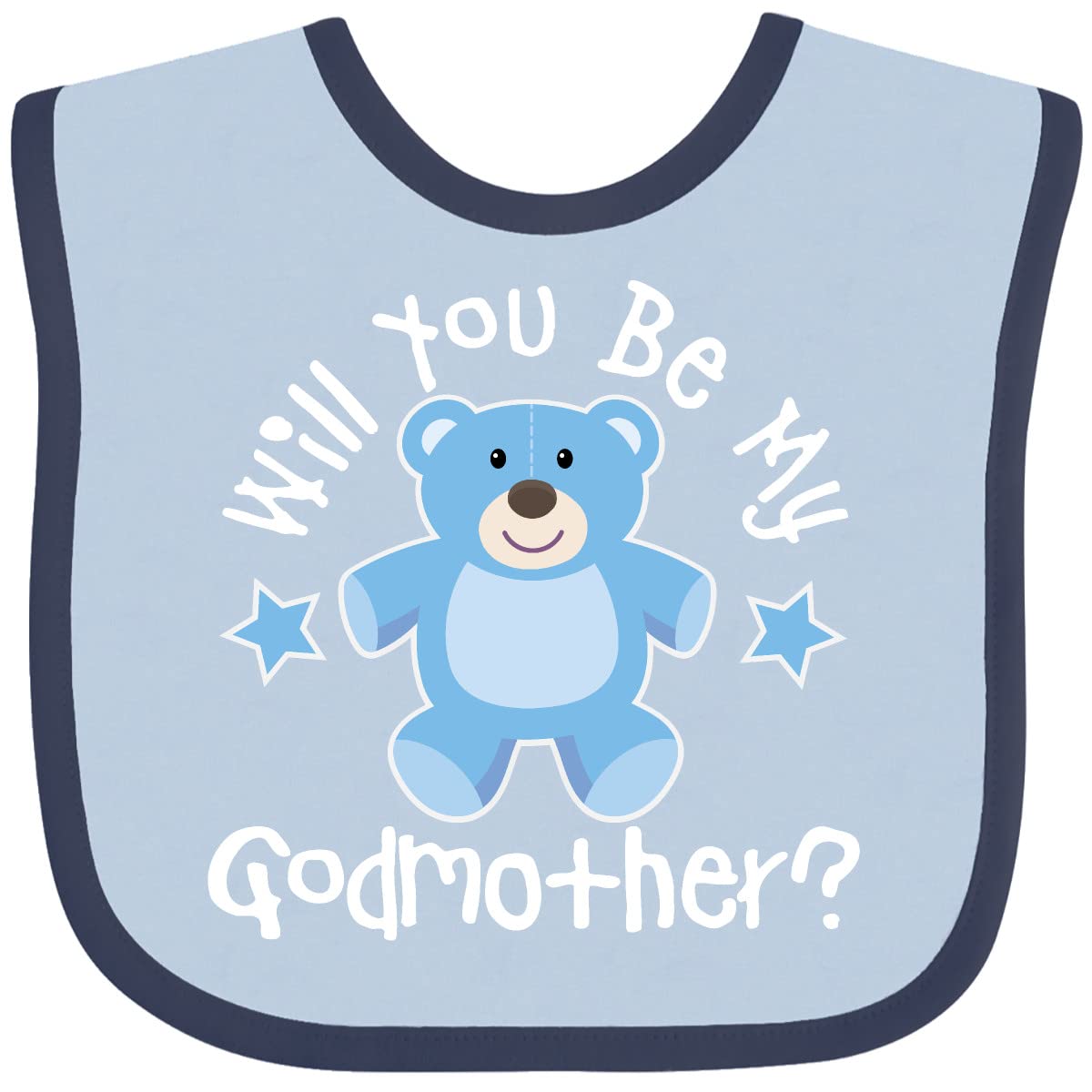 Inktastic Godmother Proposal Baby Boy Bib - Cute & Personalized Baby Gift for Showers, Birthdays & Special Occasions