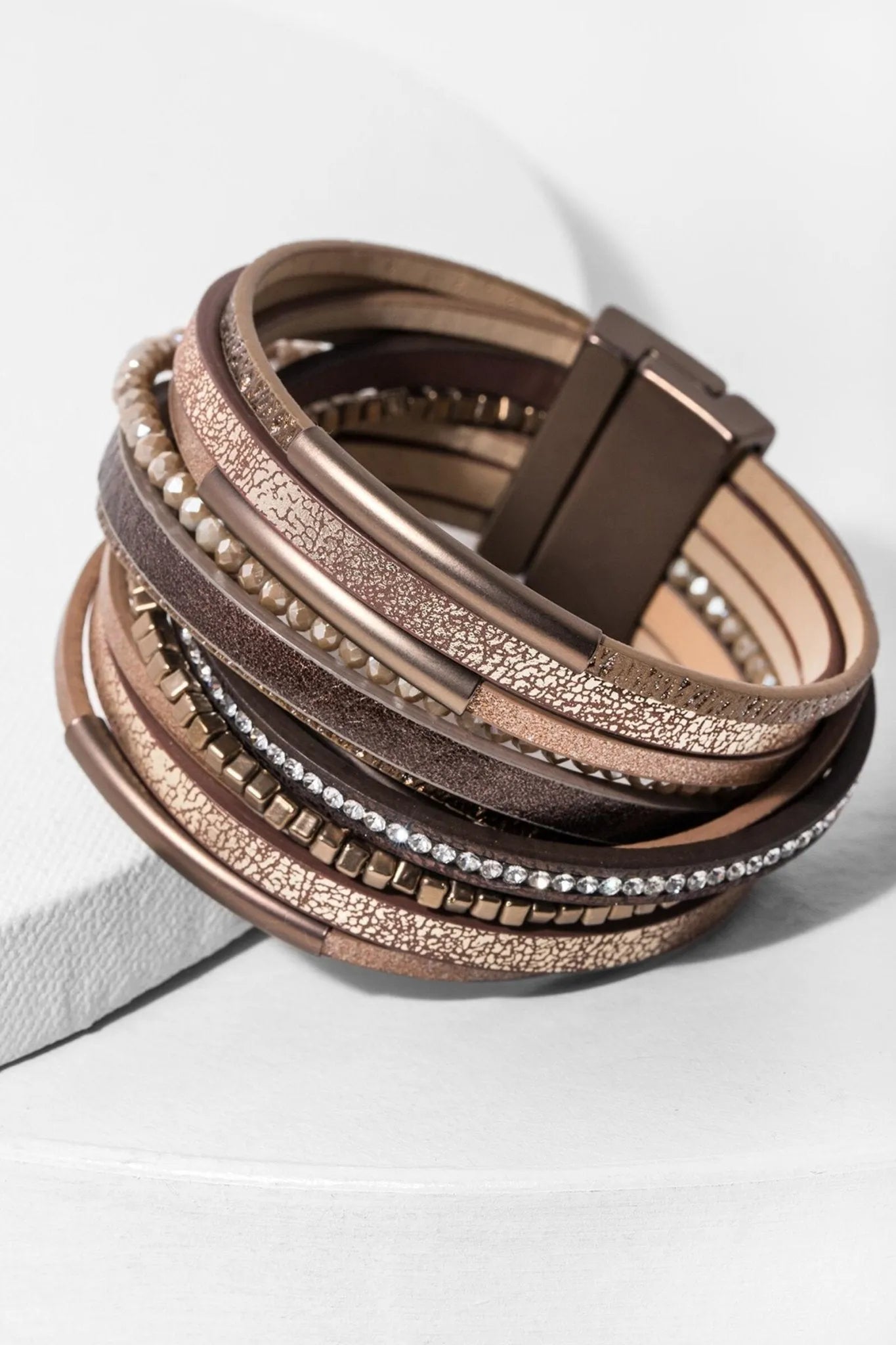 Glimmer Leather Bracelet for Women - Stylish & Adjustable Handmade Leather Wristband - Perfect for Casual Wear, Boho Fashion & Everyday Accessories