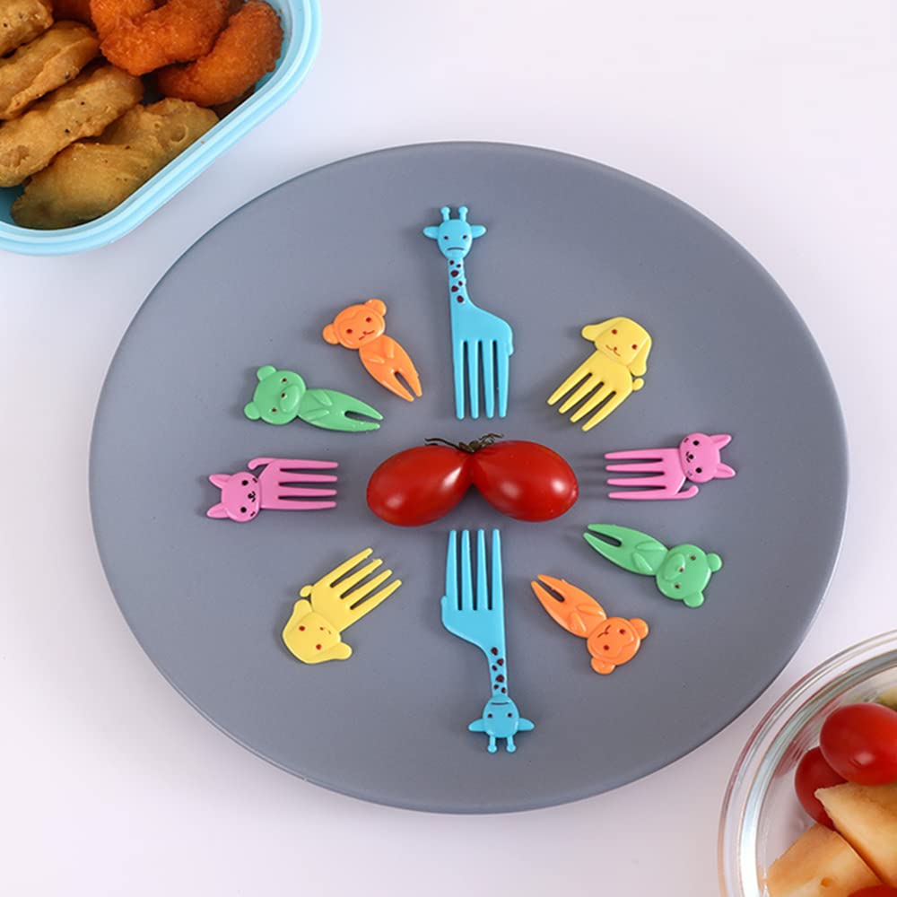 20-Piece Cartoon Animal Food Picks Set - Fun Bento Box & Fruit Picks for Kids, Mini Forks for Desserts, Cakes, Pastries - Perfect for Parties, Christmas Decorations & Lunchbox Accessories