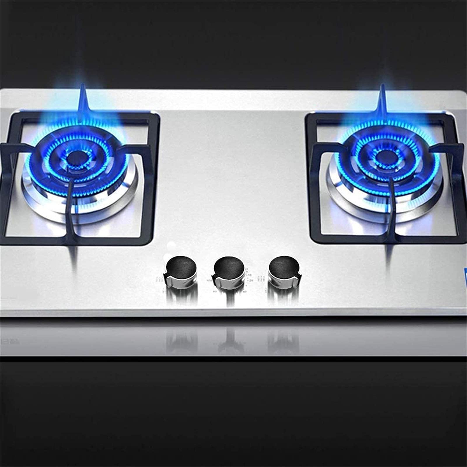 8 PCS Gas Stove Knob Replacement - 8mm Cooker Control Switch Range Oven Knobs Set - Durable Burner Knobs for Kitchen Stove Top - Easy to Install (Black Silver) - Perfect for Gas Range Repair & Kitchen Upgrade