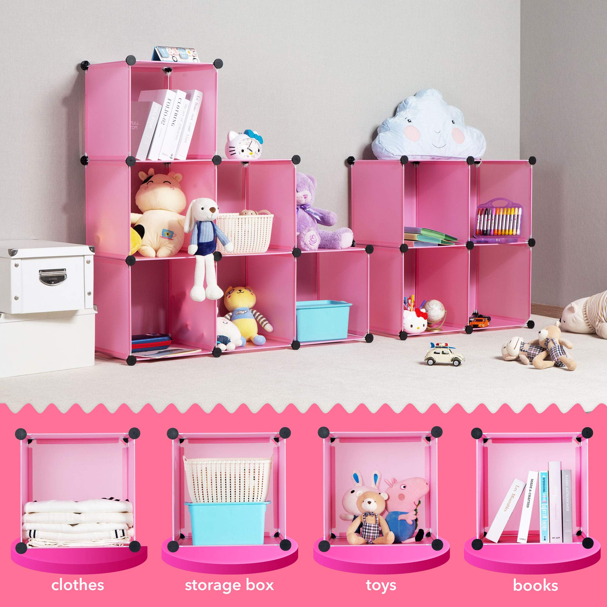 Portable Kids Wardrobe Closet - DIY Modular Storage Organizer for Children's Clothes | Sturdy & Safe 18