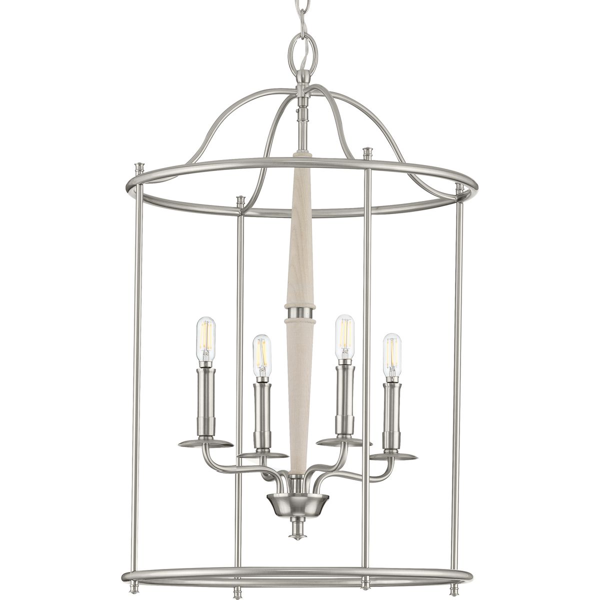 Durrell Collection 4-Light Modern Foyer Chandelier - Elegant Entryway Lighting for Hallway, Staircase & Living Room Decor