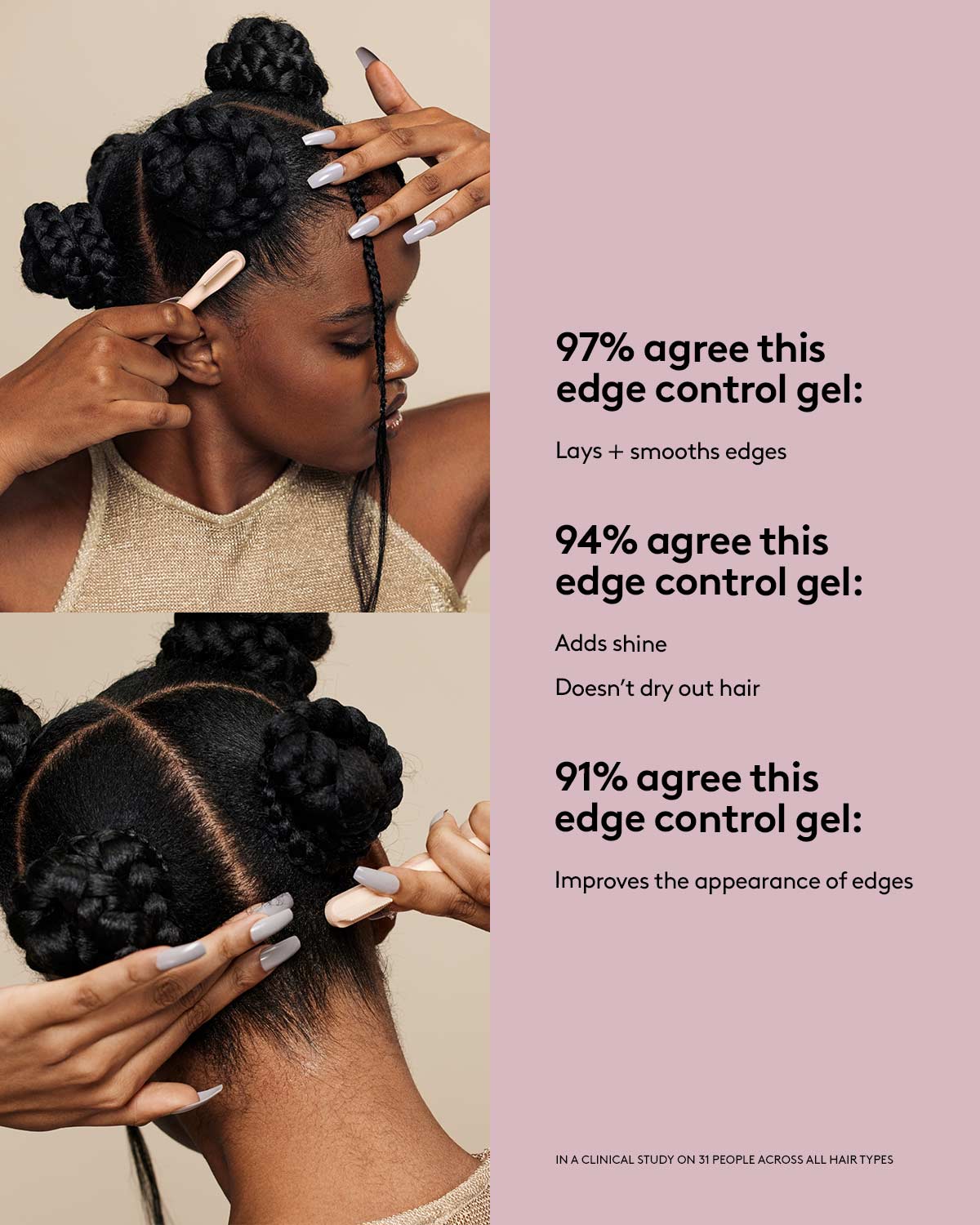 GloRilla's Slick Back Styling Essentials - Hair Gel & Edge Control Kit for Men & Women - Perfect for Parties, Weddings & Everyday Styling