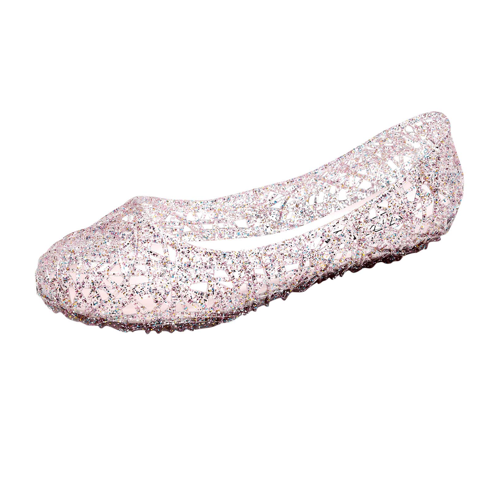 Crystal Sandals for Women - Flat Jelly Shoes Slip On Hollow Out Loafers | Comfortable Beach Sandals for Summer, Vacation & Casual Wear