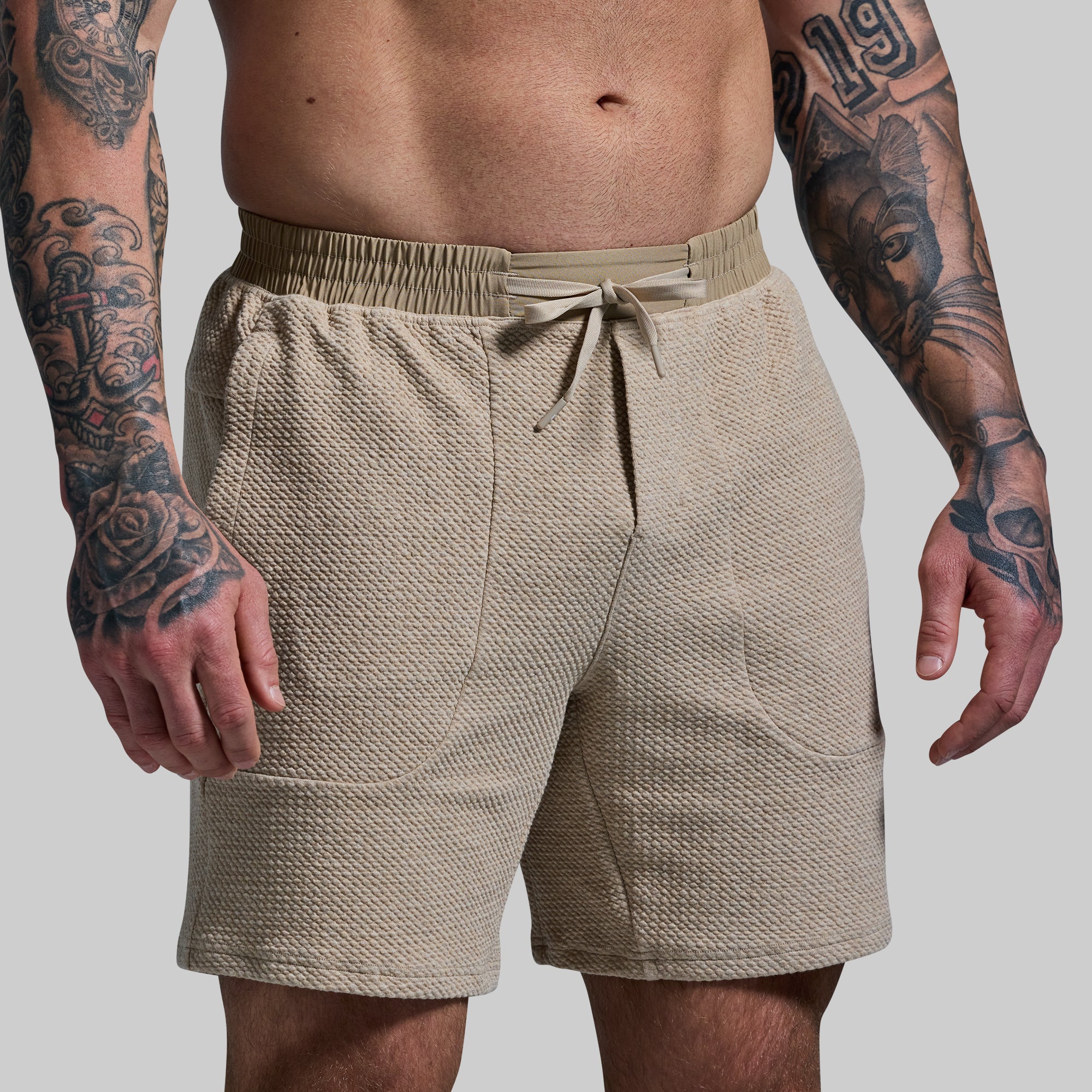Men's Lightweight Cloud Shorts in Almond - Comfortable & Breathable for Running, Gym, and Casual Wear