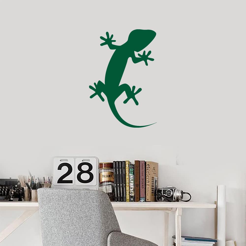 Premium Waterproof Vinyl Gecko Lizard Decal Stickers (Set of 2, Green) - Durable Adhesive for Laptop, Phone, Helmet, Car Window, Bumper, Mug, Cup, Door & Wall Decoration - Perfect for Home, Office, School & Outdoor Use