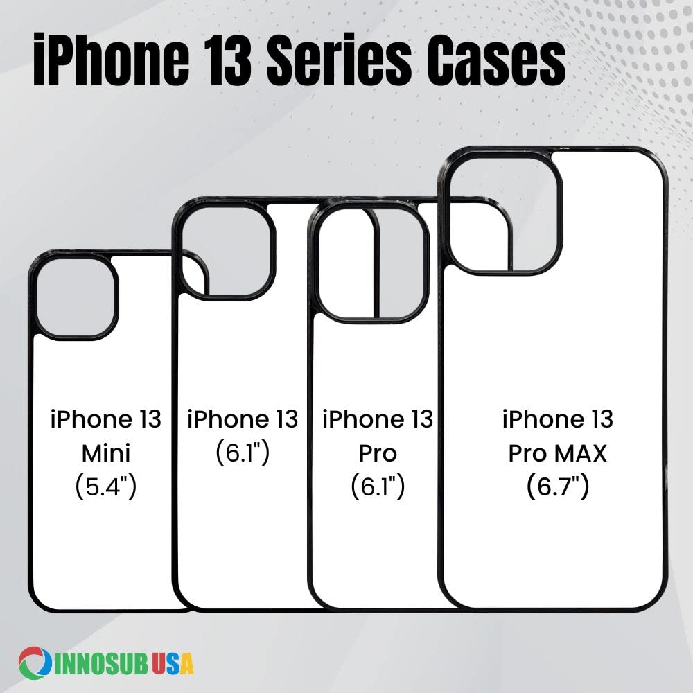 10 Pack Sublimation Phone Cases for iPhone 13 Pro MAX - Blank Rubber Black Dye-Sublimation Covers with Aluminum Inserts | Printable Phone Case Blanks for DIY Customization, Personalized Gifts & Small Business Merchandise