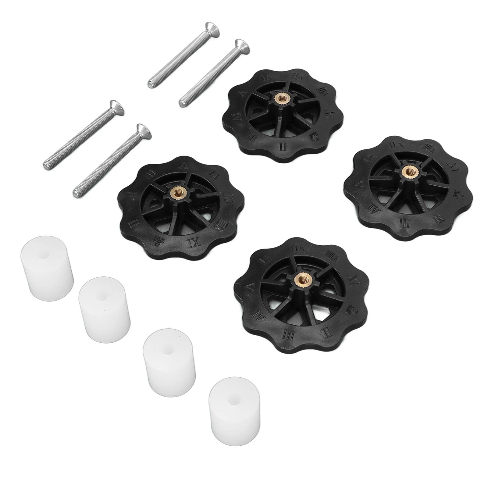 3D Printer Leveling Nut - High Hardness Silicone Spacer for Anet A8, Prusa i3 Plus & Ender 5 Plus - White & Black - Perfect for Bed Leveling & Z-Axis Adjustment in 3D Printing Projects