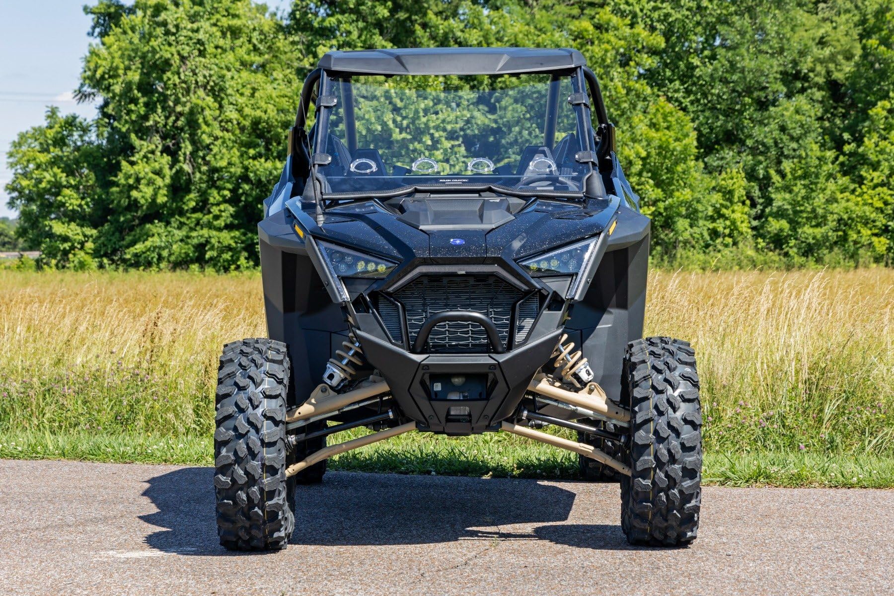 Rough Country Full Vented Windshield for Polaris RZR PRO XP 4-Seater UTV - Model 98202010 | Durable Polycarbonate Protection for Off-Road Adventures & Trail Riding