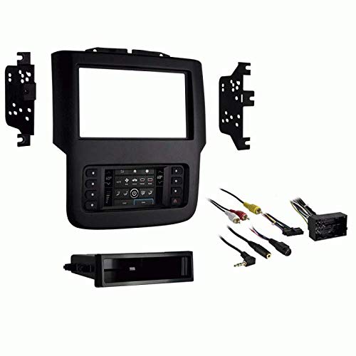 Double DIN or Single DIN Car Stereo Dash Kit with Wiring Harness & Antenna Adapter - Compatible with 2013-2017 Ram Chassis Cab 2500/3500/4500/5500 (5