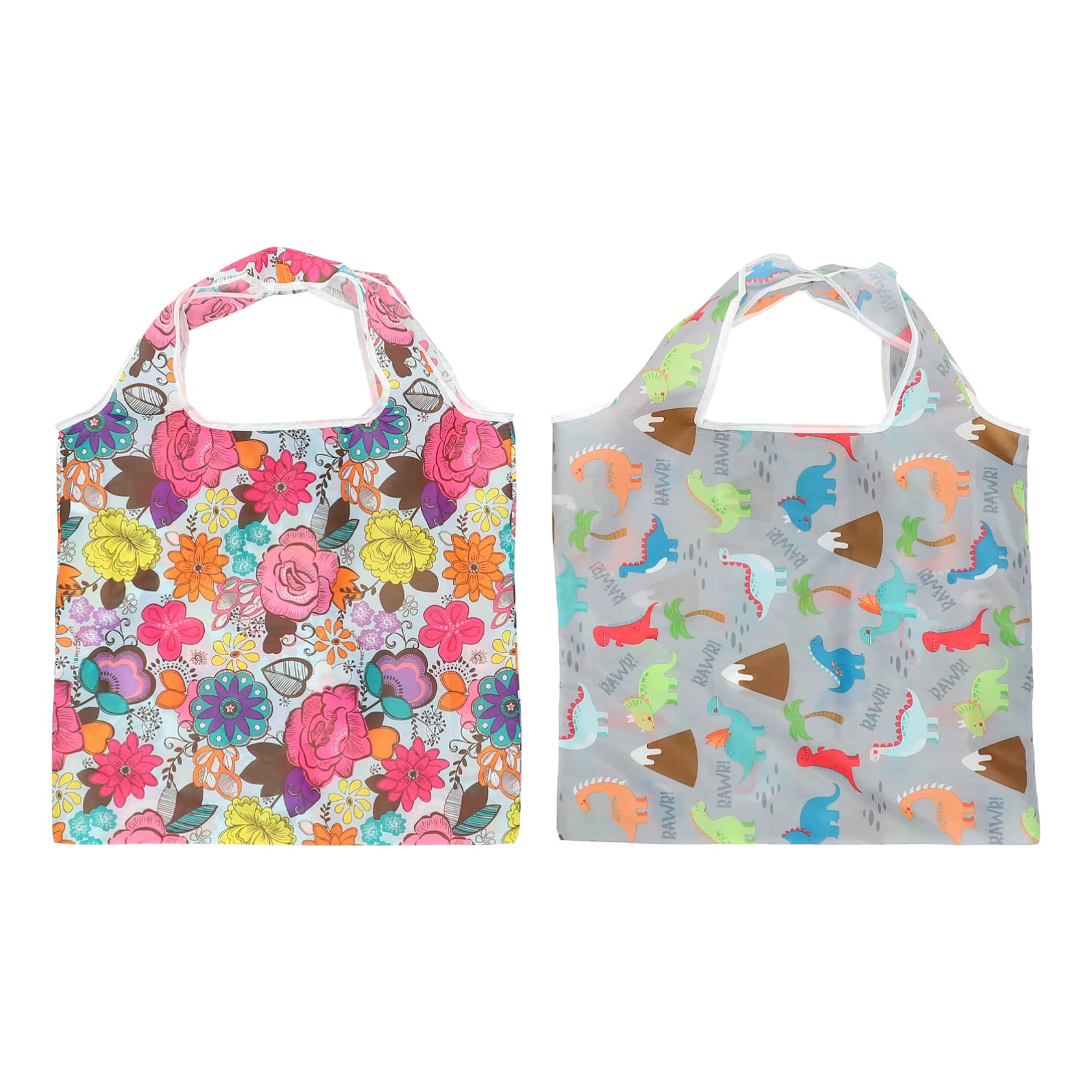2-Pack Reusable Foldable Grocery Bags - Large Capacity Washable Shopping Tote with Handles for Supermarket, Travel & Picnic | Eco-Friendly Lunch Bag & Gift Pouch
