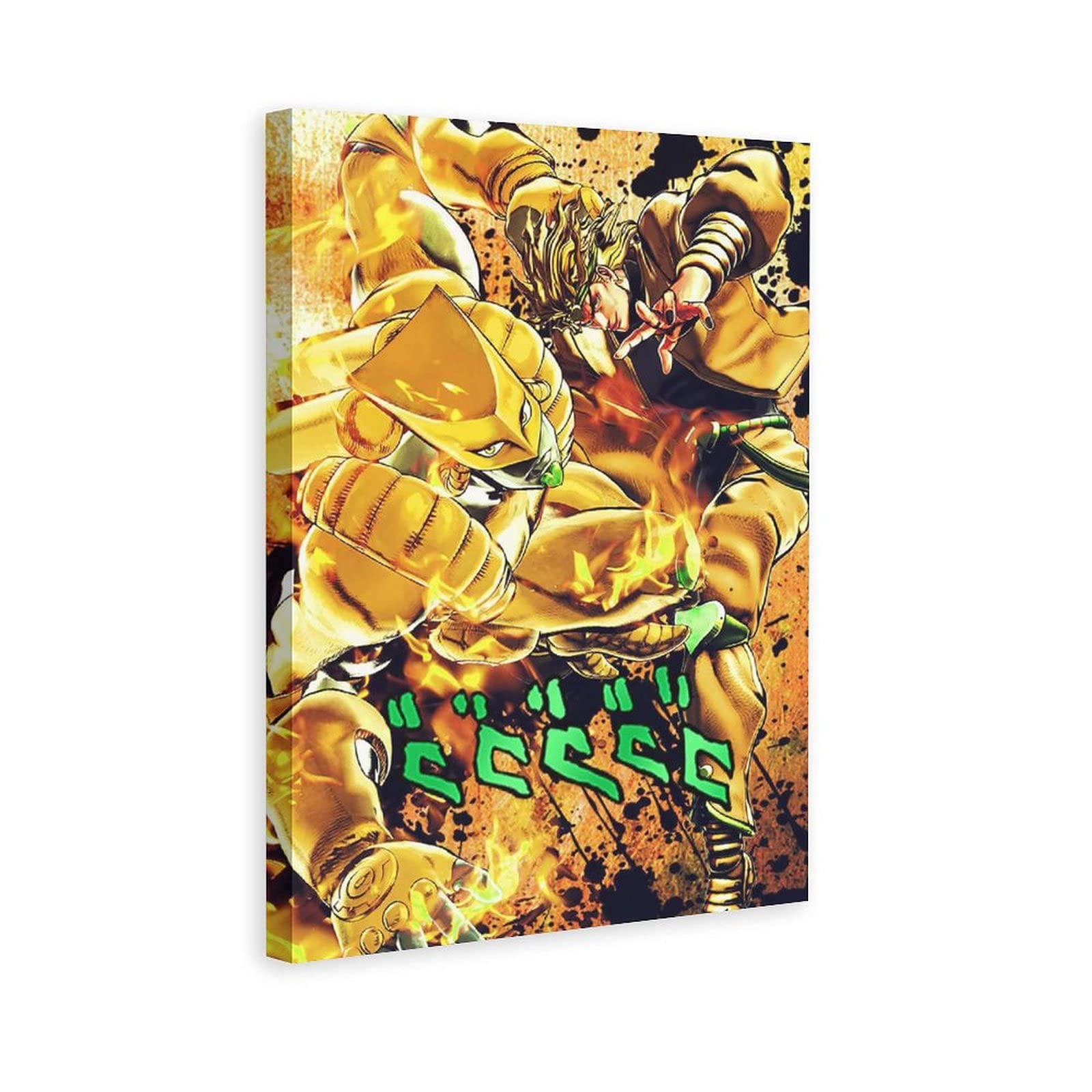 Qutang DIO JoJo Canvas Poster - 16x24 Inches (40x60cm) Anime Wall Art Decor for Bedroom, Living Room & Office - Perfect Gift for Anime Fans & Home Decoration - Sports Landscape & Pop Culture Painting Print