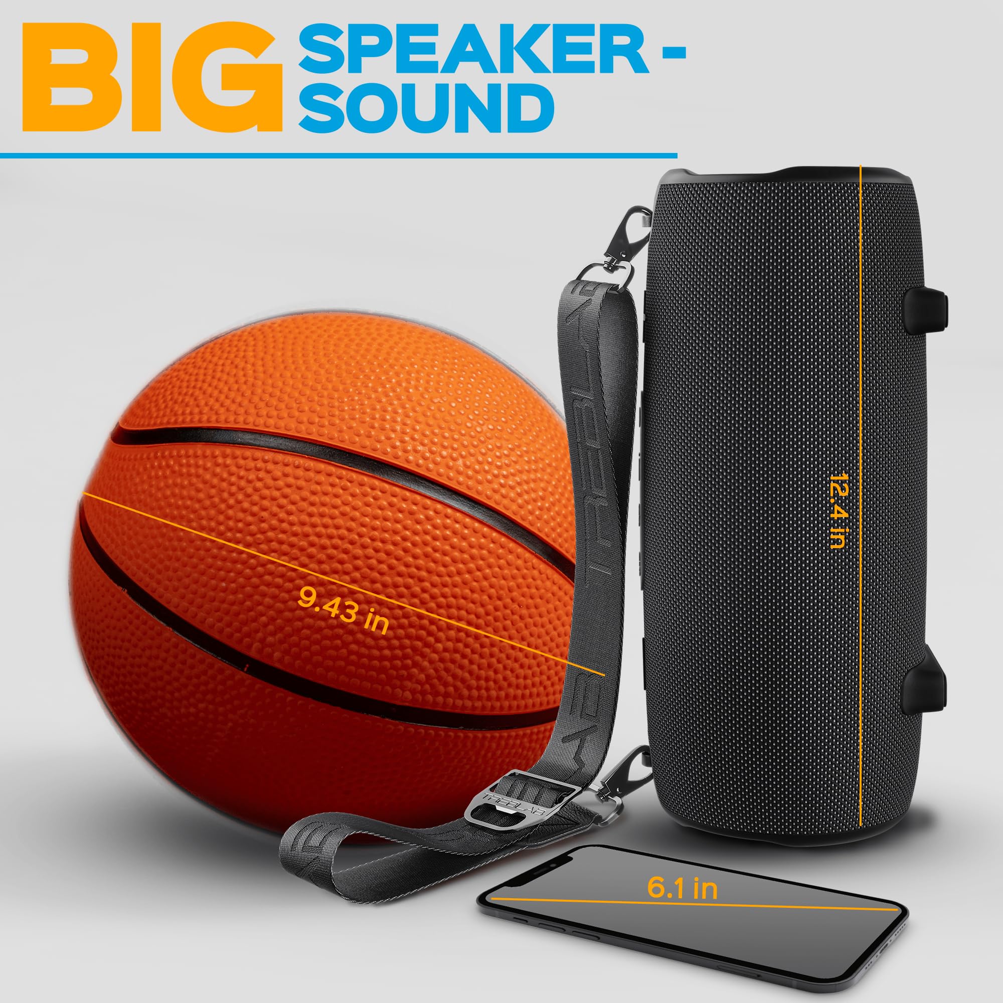 TREBLAB Ultra Loud Wireless Bluetooth Speaker - 60W Stereo Sound with Deep Bass, 20H Playtime, Built-in Power Bank, IPX6 Waterproof, Portable Speaker for Home, Outdoor, Travel, Beach, Party | Perfect for Camping, Workouts, Poolside & Backyard Gatherings