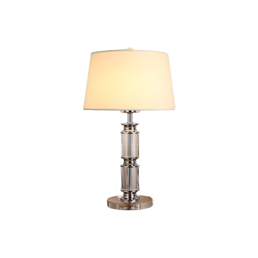 Modern Crystal Table Lamp with Silver Shade - Stylish Desk & Bedside Light for Living Room, Bedroom, Kitchen | Perfect Night Light for Reading, Working & Relaxing