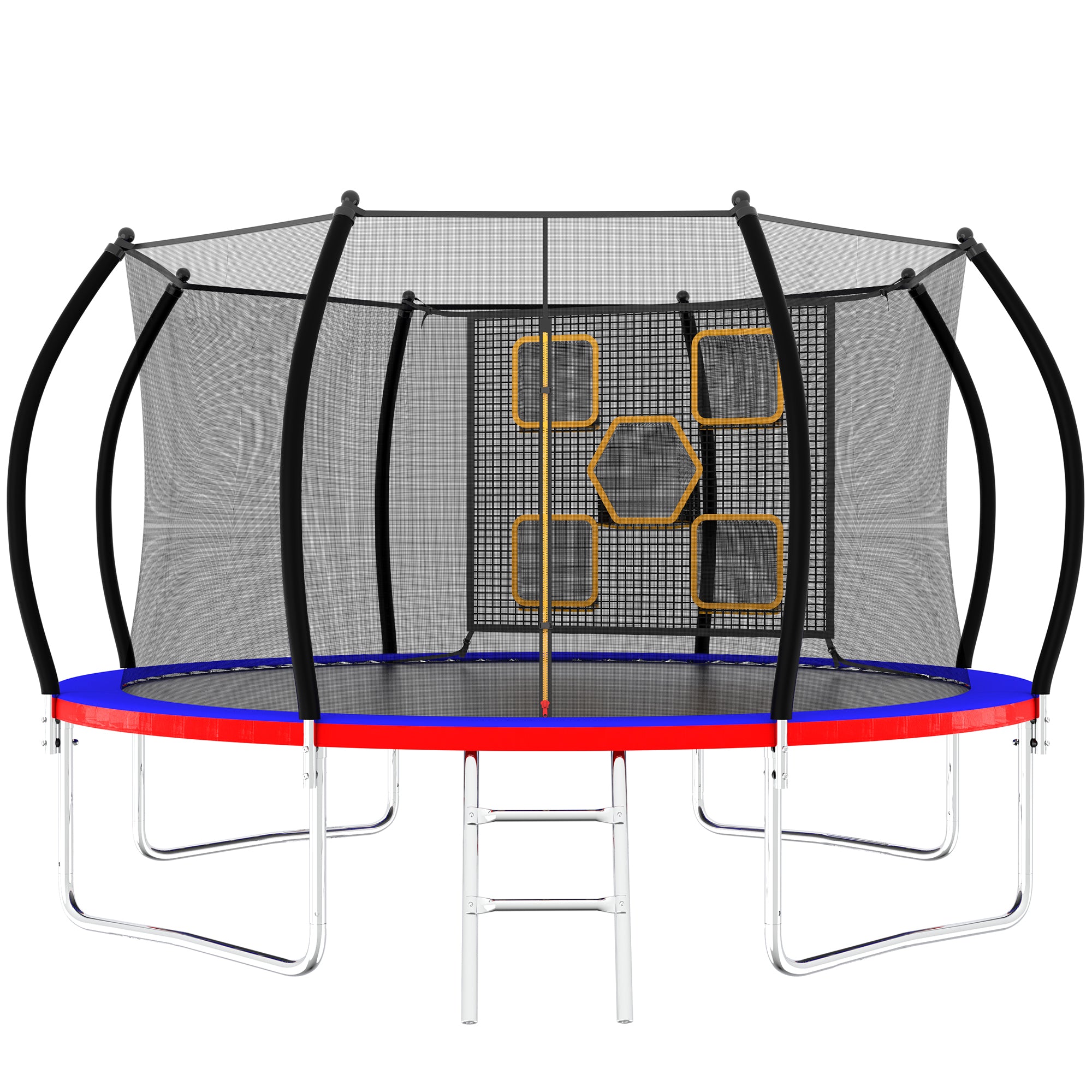 14FT Trampoline for Kids and Adults - ASTM Approved Outdoor Trampoline with Safety Enclosure Net & Ladder - Heavy Duty Round Trampoline for Backyard, Garden, and Park Fun - Perfect for Family Exercise, Birthday Parties, and Outdoor Recreation