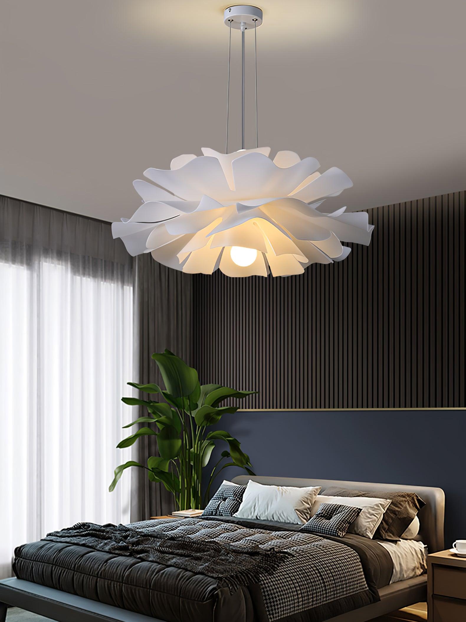 Elegant Lotus Flower Pendant Light - Modern Boho Ceiling Lamp for Bedroom, Living Room & Dining Room Decor - Handcrafted Floral Chandelier for Home & Office Lighting
