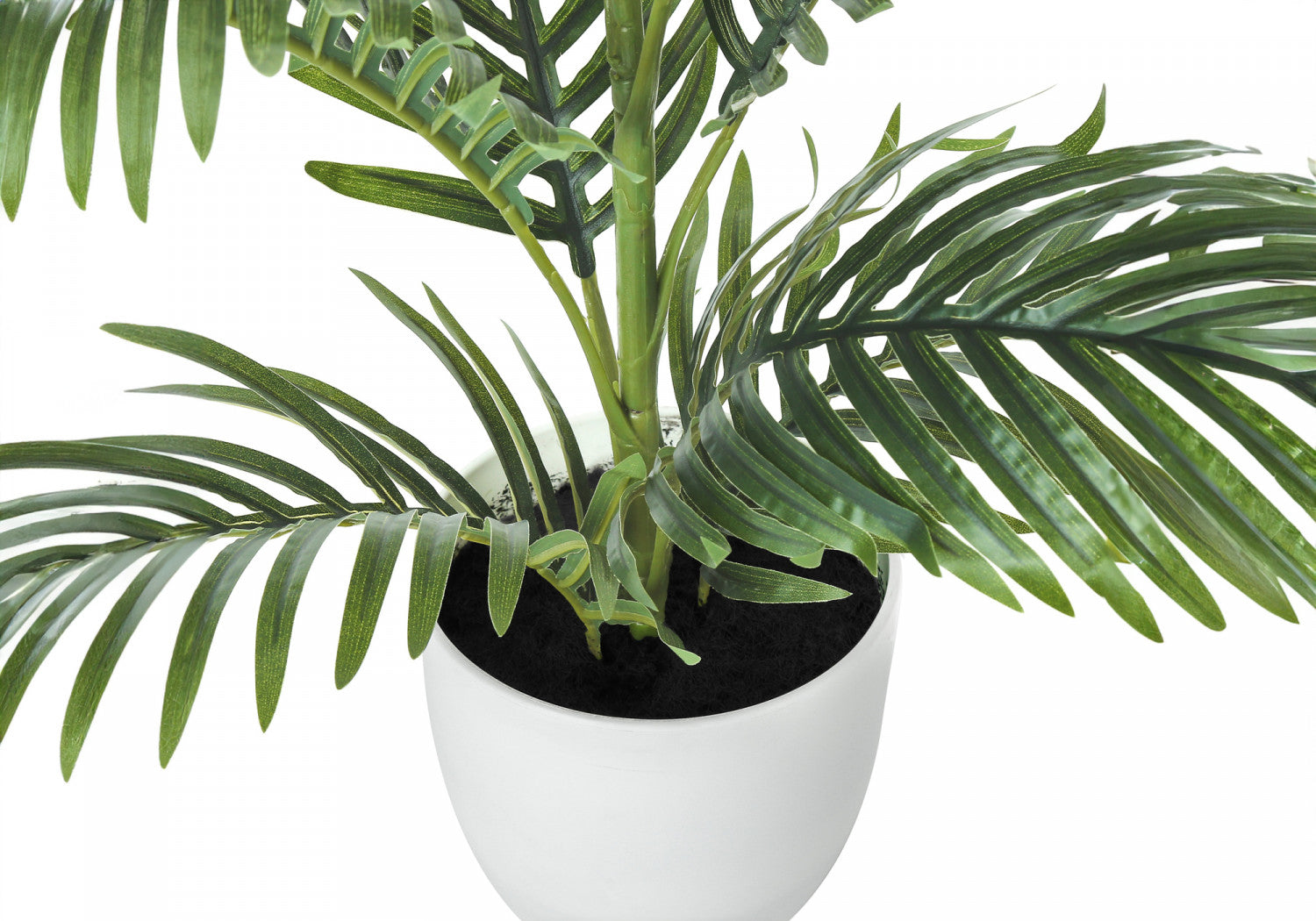 28 Inch Artificial Palm Tree with 6 White Pots - Indoor/Outdoor Fake Plant for Home, Office, Patio Decor - Perfect for Living Room, Balcony & Garden Decorations