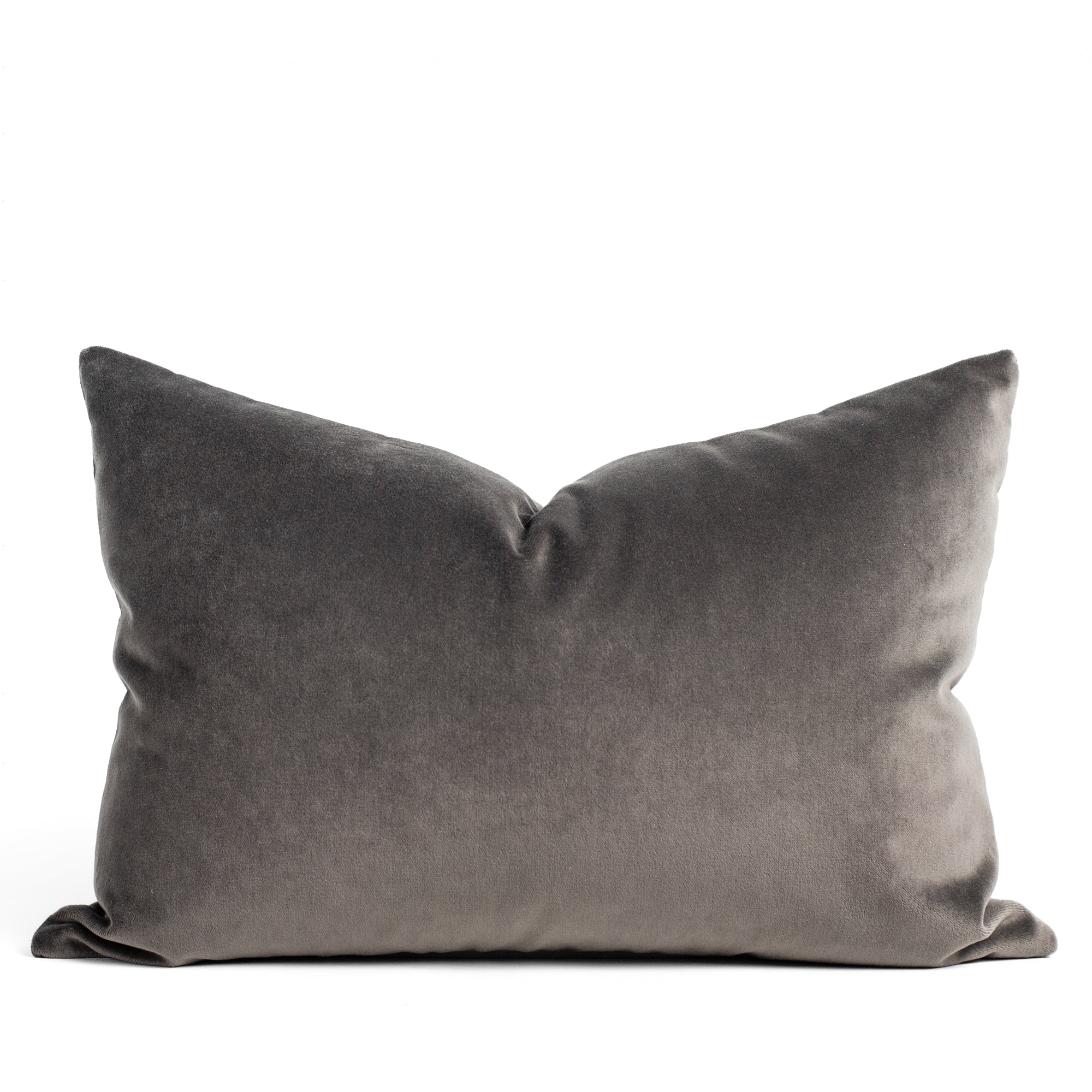 Luxury Mason Velvet 14x20 Lumbar Pillow in Shale - Soft Decorative Throw Pillow for Sofa, Bed & Home Decor