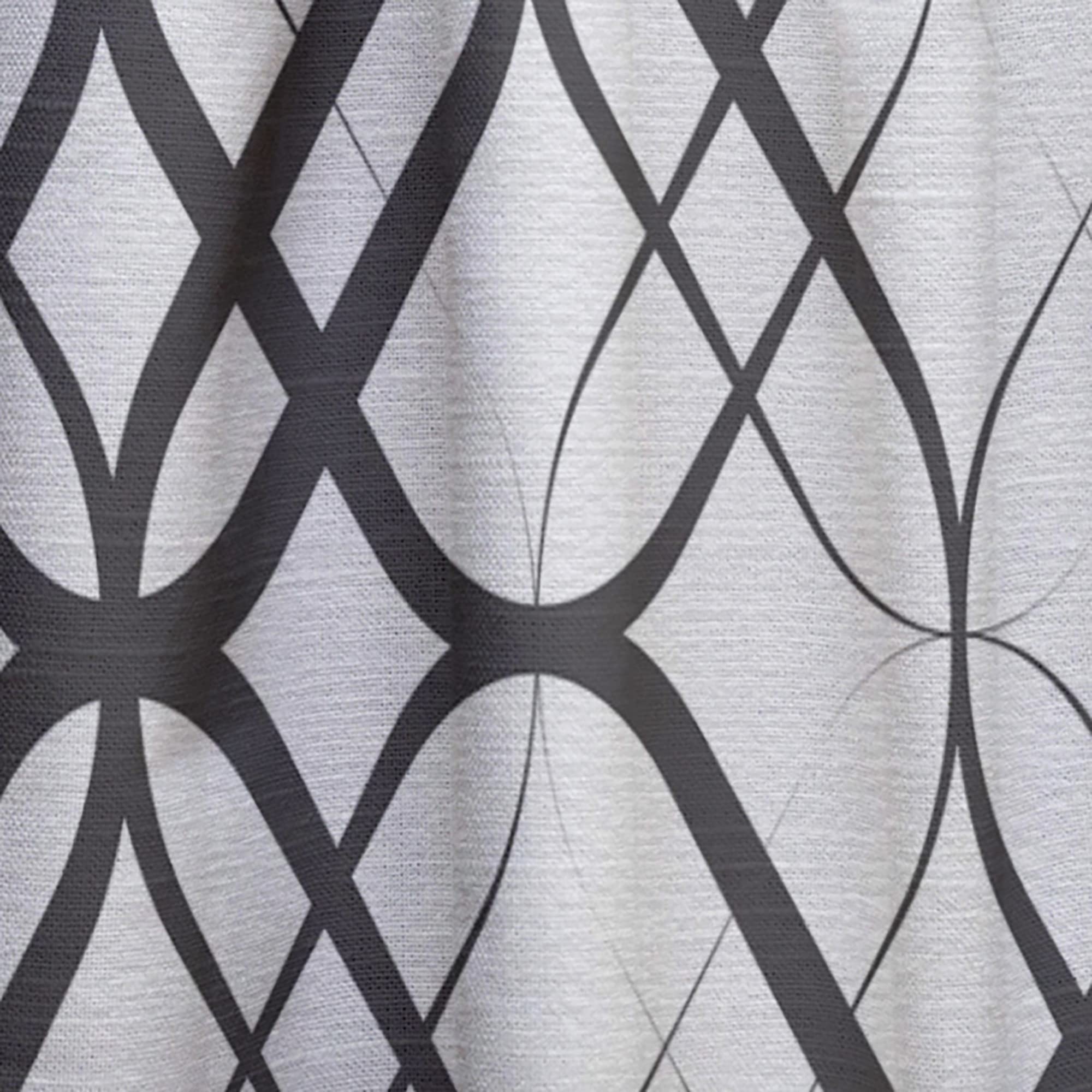DesignQ Monochrome Geometric Pattern III Thermal Insulated Curtains - Single Panel 52x95 Inches - Blackout Drapes for Bedroom & Living Room - Modern Window Treatment for Home Decor