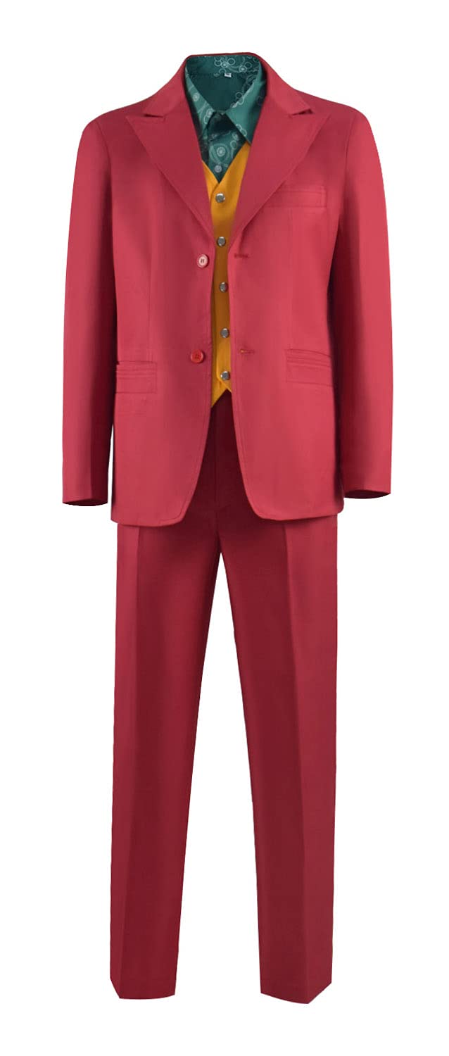 Arthur Fleck Joker Halloween Costume for Adults - Red Villain Buffoon Outfit for Men & Women (Medium) | Perfect for Cosplay, Halloween Parties & Comic Conventions
