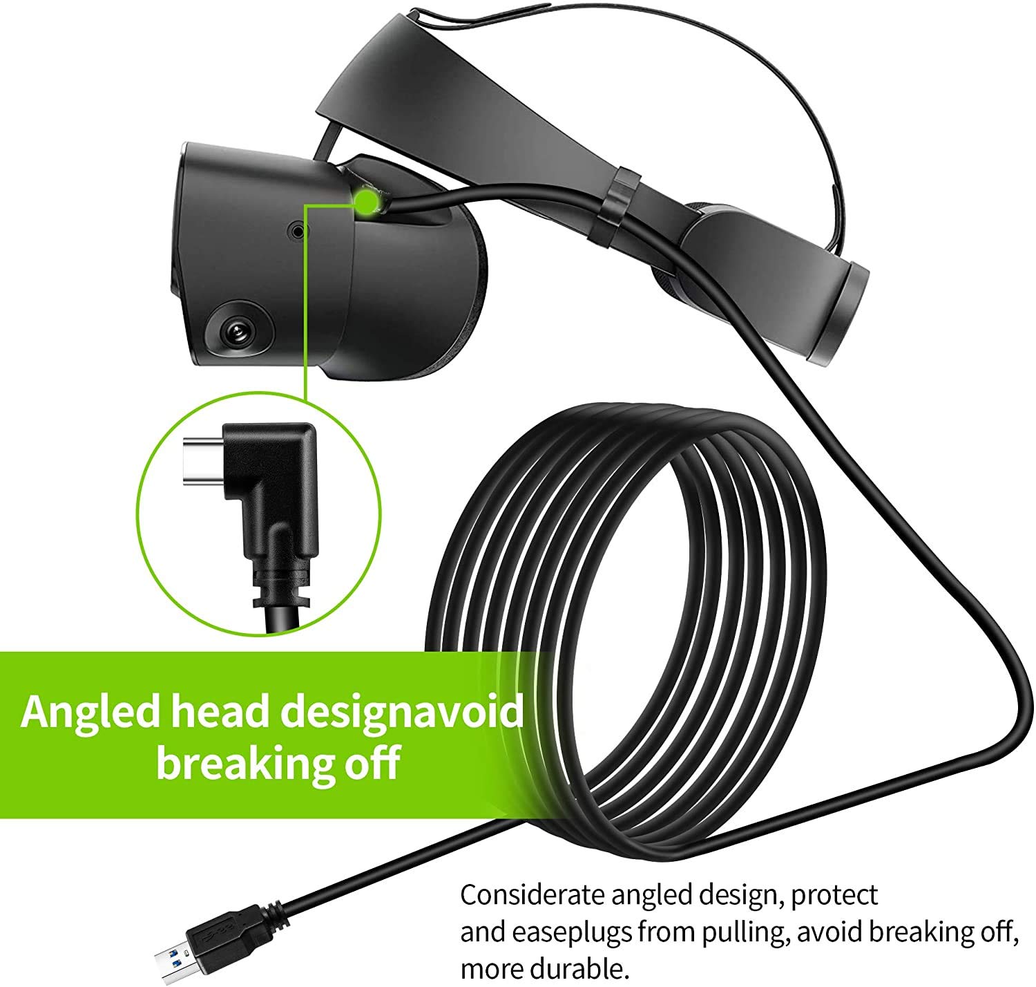 Oculus Link Cable 16ft USB C to USB C High-Speed Data Transfer & Fast Charging Cable for Oculus Quest 2/Pro, Compatible with Gaming PC VR Headsets - Perfect for PC VR Gaming & Seamless Oculus Link Experience