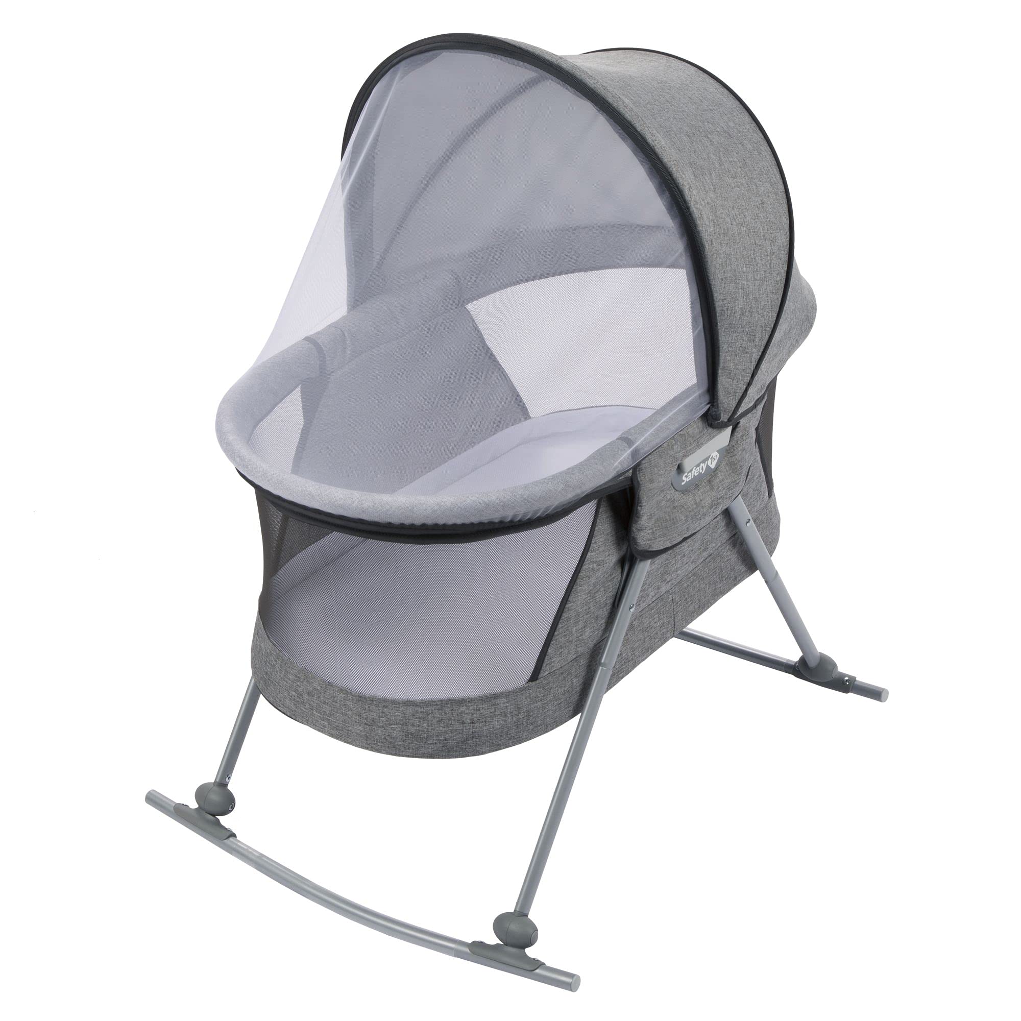 Safety 1st Portable Baby Bassinet with Rocking Motion - Lightweight Travel Crib with Carry Bag, Nightfall Design - Perfect for Nursery, Bedroom & On-the-Go Parenting