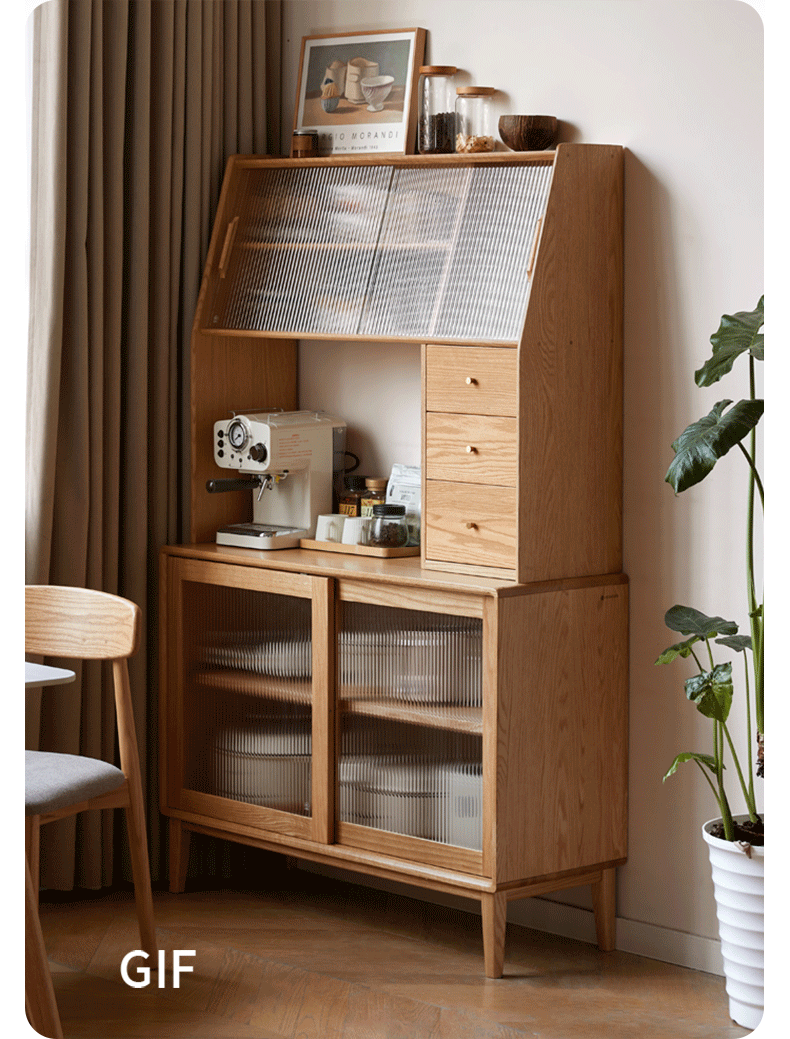 Solid Oak Wood Sideboards & Buffet Cabinets - Rustic Dining Room Storage Furniture for Home Decor & Entertaining
