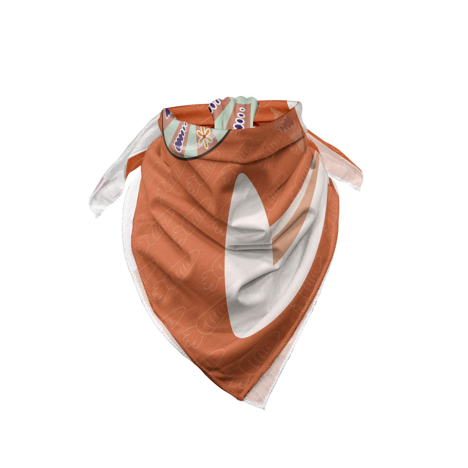 Ambesonne Bunny Bandana - Eastern Egg Rabbit on Carrots Print, Unisex Head & Neck Scarf for Men Women - Perfect for Easter, Pet Costumes, and Outdoor Activities
