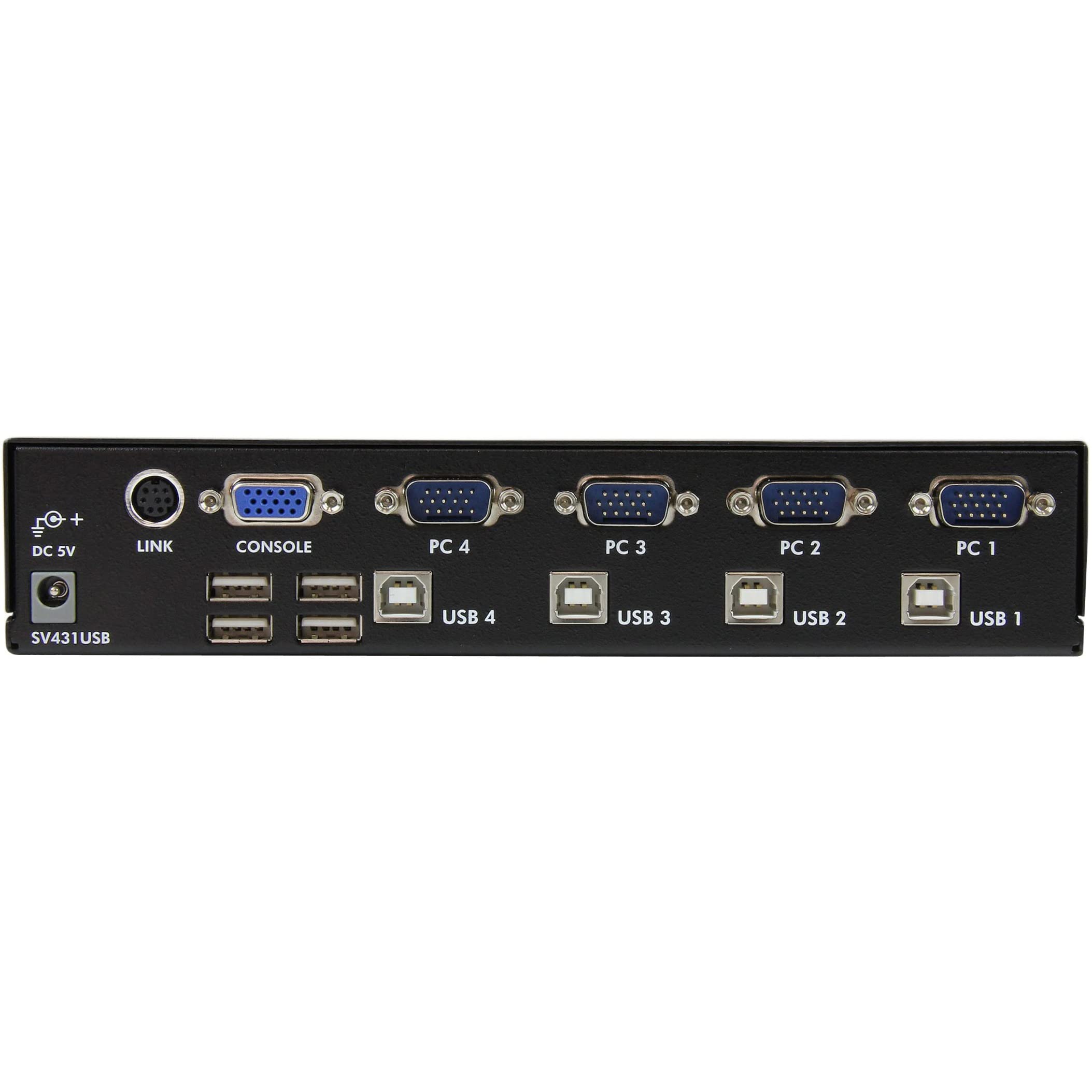 StarTech.com SV431USB 4-Port USB VGA KVM Switch with Built-in Hub - 1U Rack Mountable for Server Management, Multi-Computer Control & Office Workstations
