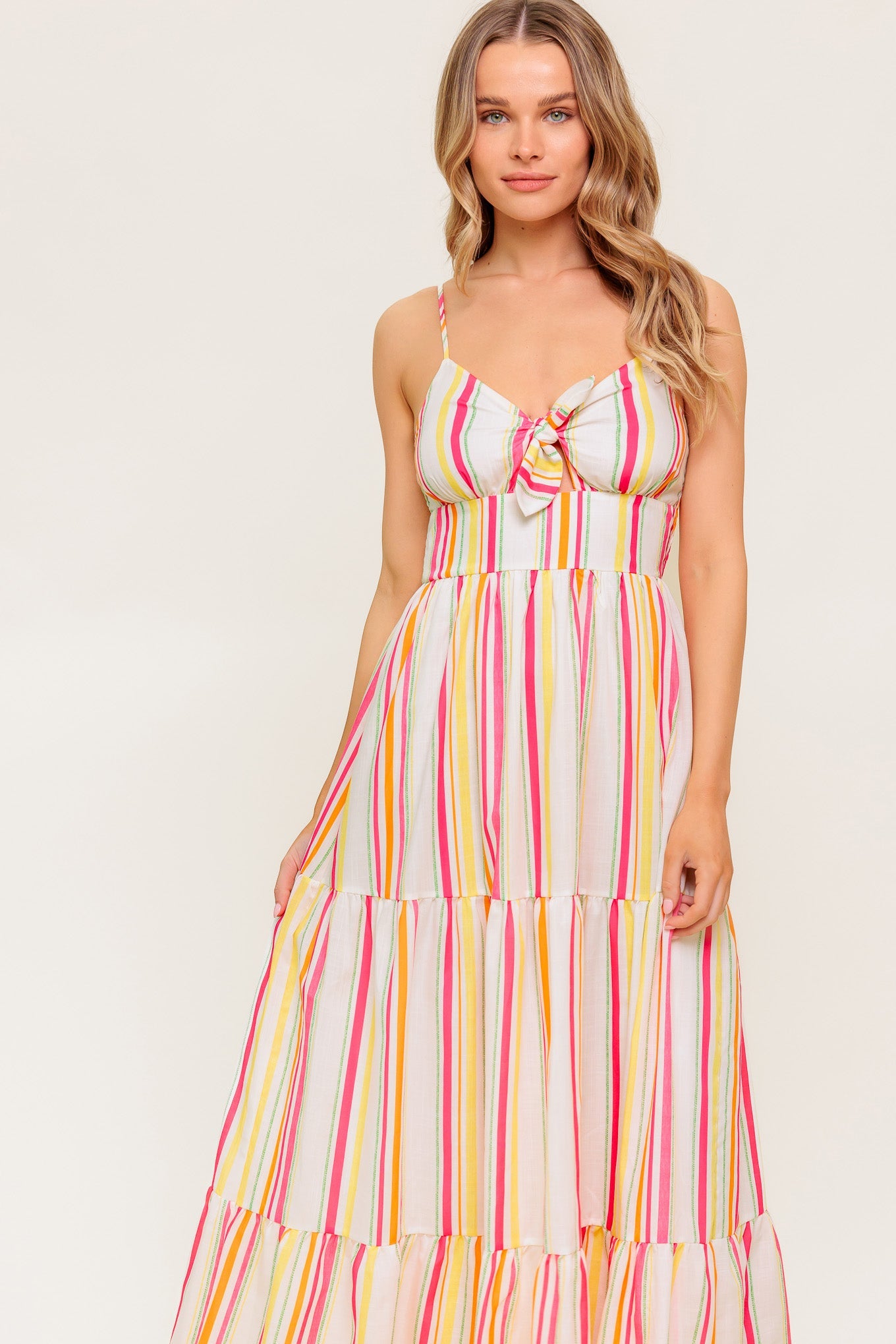 JEMMA Striped Maxi Dress for Women - Flowy Long Summer Dress with Pockets - Perfect for Beach, Vacation, and Casual Outings