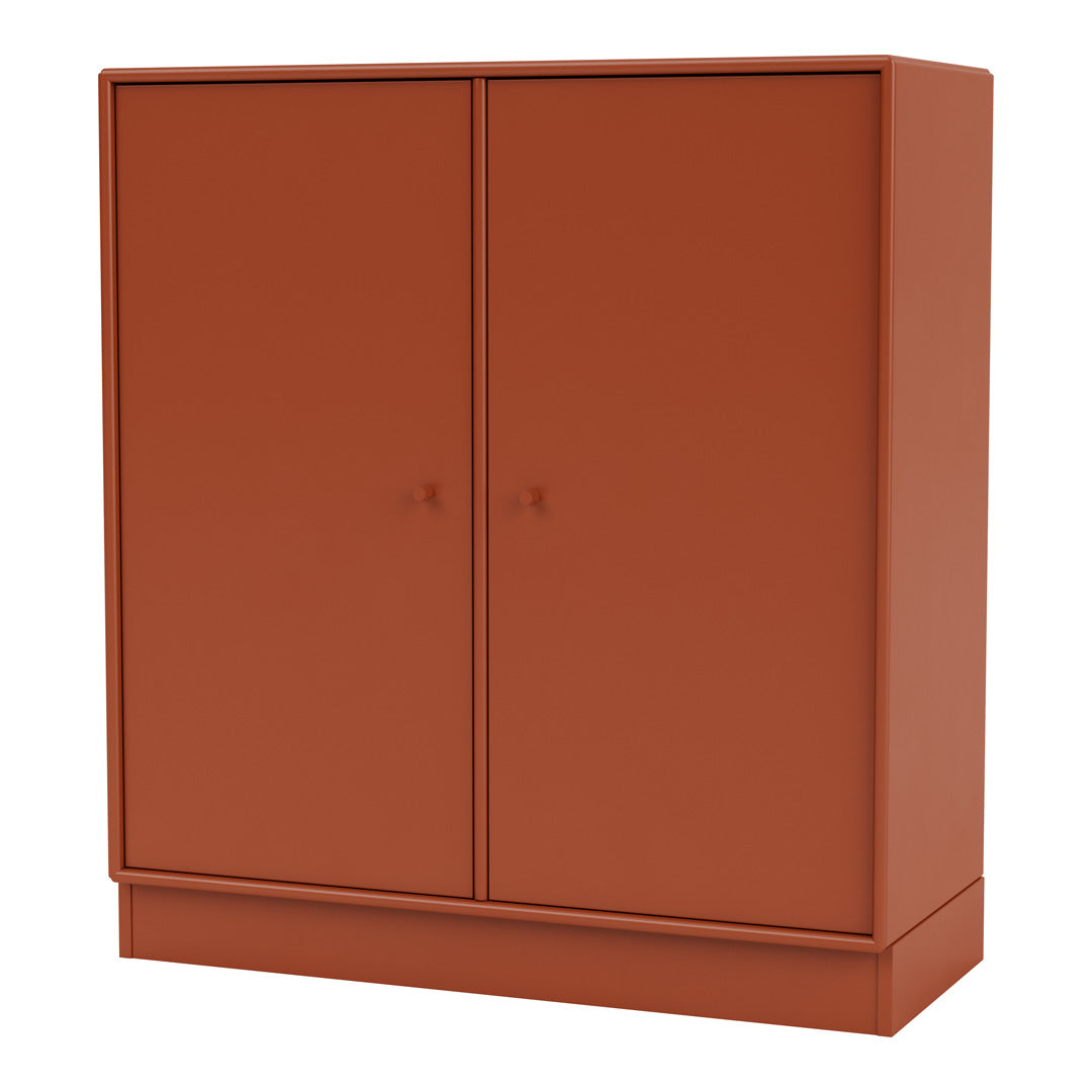 Modern 2-Door Lacquered Cabinet with Plinth Base - Stylish Storage Solution for Living Room, Bedroom & Office Organization