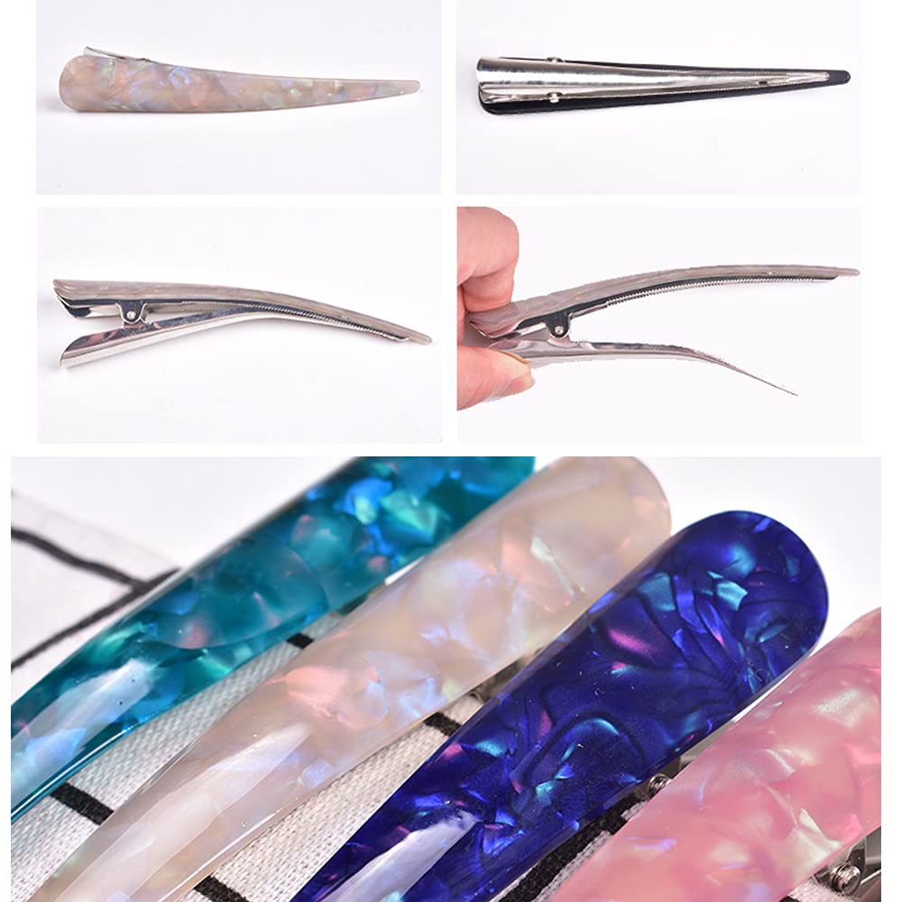 6Pcs Duck Teeth Bows Hair Clips - Acrylic Duckbill Hair Clips Mixed Colors, Fashionable Claw Hair Beak Barrettes for Women & Girls - Perfect for Parties, Weddings & Daily Styling