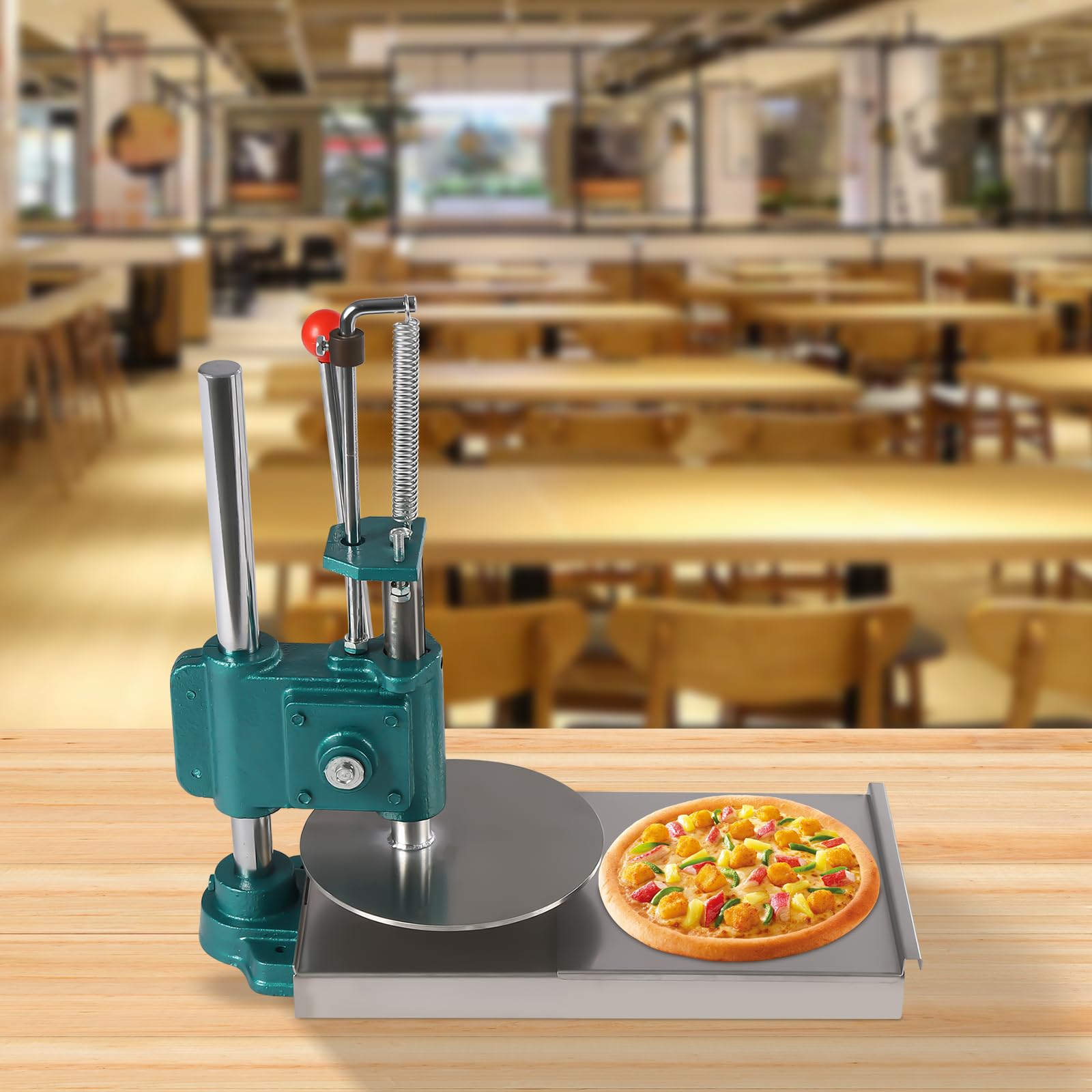 9.5 Inch Heavy Duty Stainless Steel Pizza Press Machine - Manual Dough Press for Perfect Homemade Pizza, Puff Pastry & Roti Sheets | Ideal for Restaurants, Pizzerias & Home Kitchens