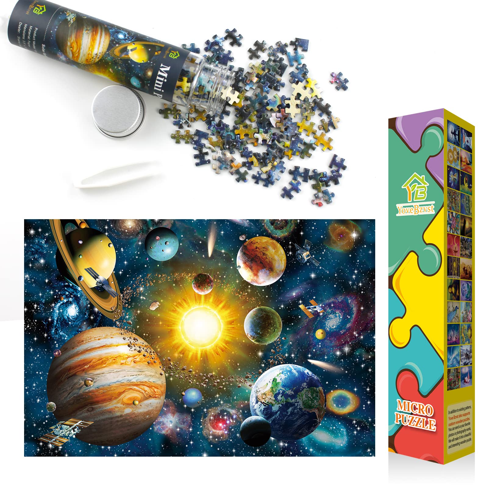 Mini Jigsaw Puzzles for Adults - 234 Piece Challenging Solar System Puzzle - Small Micro Difficult Tiny Puzzle for Home Decor & Entertainment (6x4 Inches) - Perfect for Stress Relief & Family Game Night