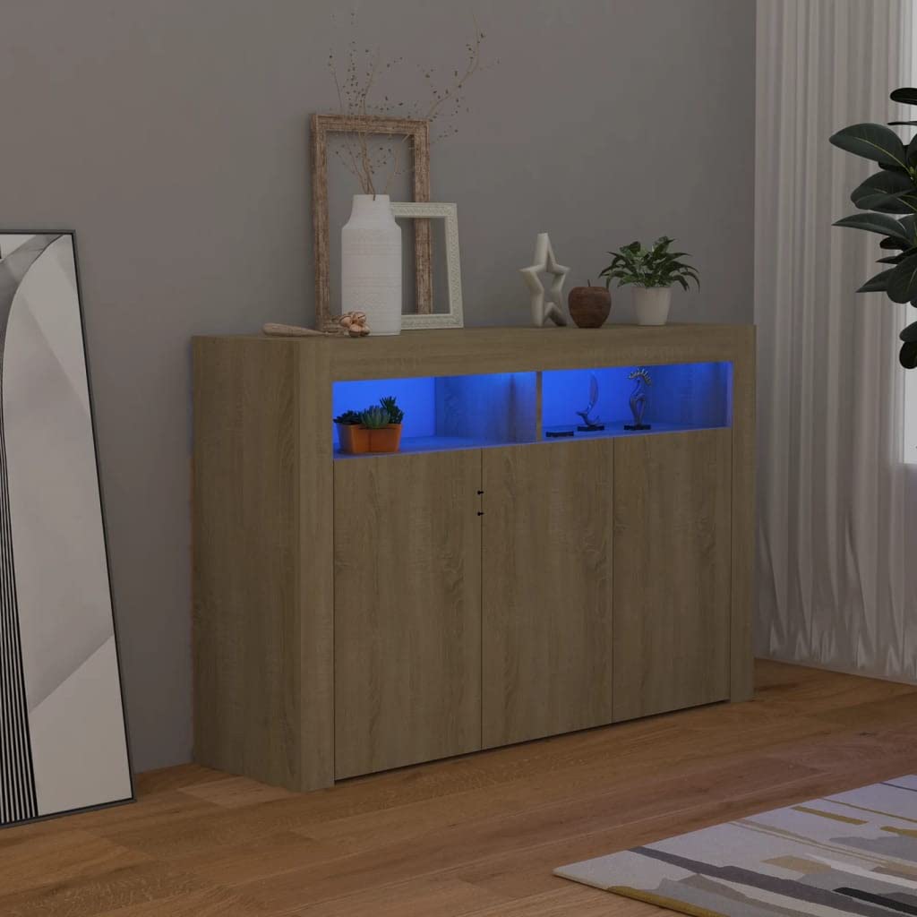 WELLIKEA Modern LED Sideboard Cabinet - 46