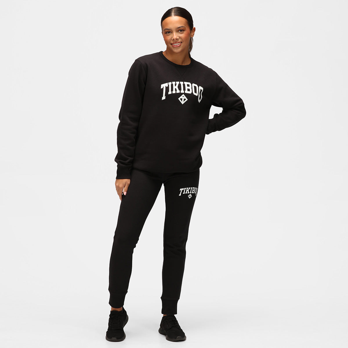 Stylish Black Athleisure Sweatshirt for Women & Men - Comfortable Cotton Blend Pullover Hoodie for Gym, Yoga, Running & Casual Wear