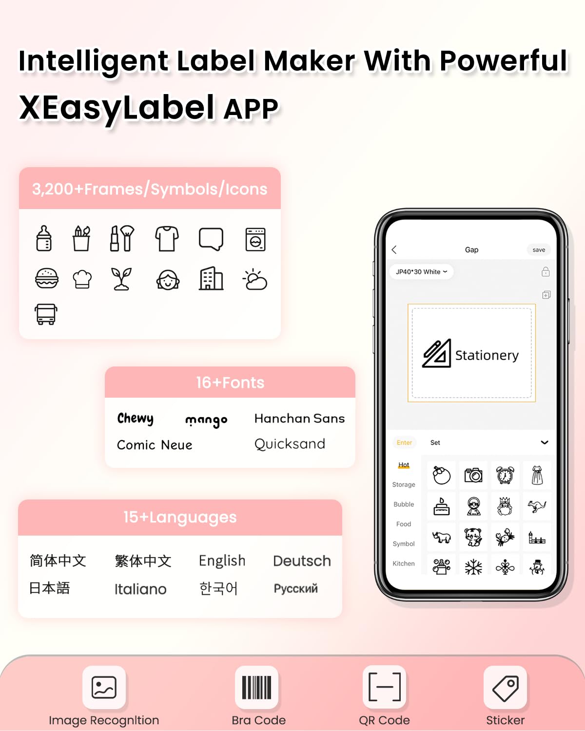 Bluetooth Label Maker Machine with Tape - Portable & Rechargeable Wireless Label Printer with Built-in Cutter - Compatible with Android & iOS Devices - Perfect for Home, Office, and Warehouse Organization