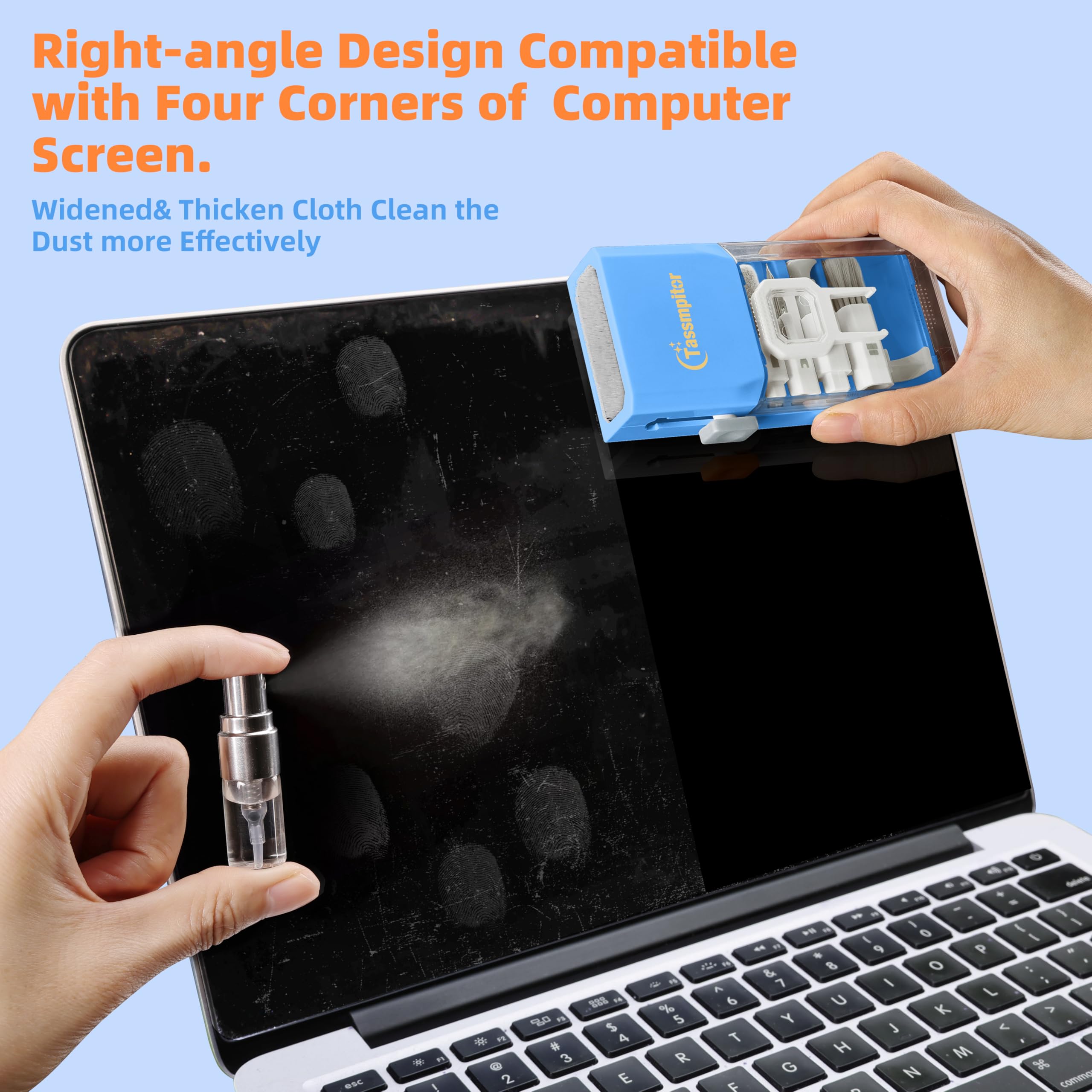 Premium Laptop & Keyboard Cleaning Kit - Safe Spray & Microfiber Wipes for MacBook, iPad, iPhone, Tablet, Camera Lens, AirPods - Multi-Tool Brush for Electronic Screens - Perfect for Home, Office & Travel Use