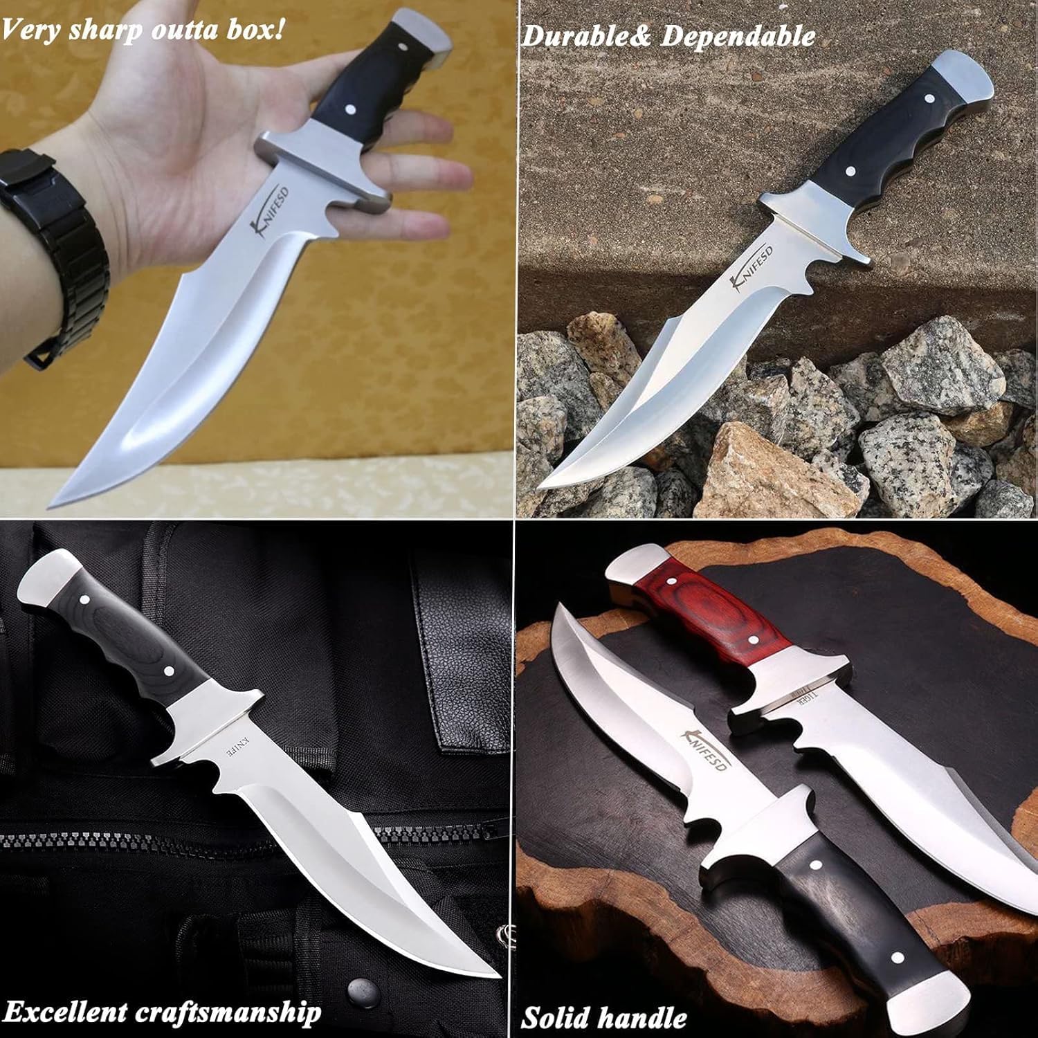 Premium UMF Fixed Blade Survival Knife - Full Tang Hunting Knife with Sheath | Ideal for Outdoor Camping, Hunting, Deer Dressing & Bushcraft Activities