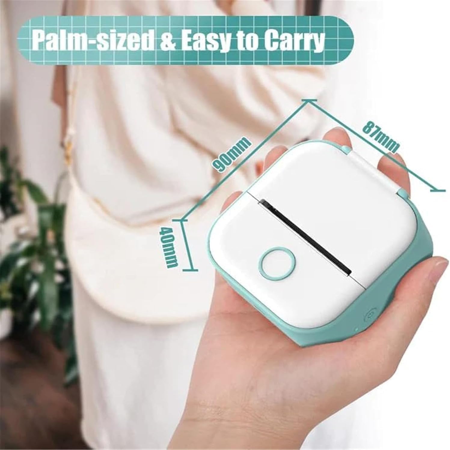 Printpods Mini Sticker Printer - Portable Bluetooth Inkless Pocket Photo Printer for iPhone & Android | Perfect for Learning, Study Notes, Scrapbooking & DIY Crafts (Green)