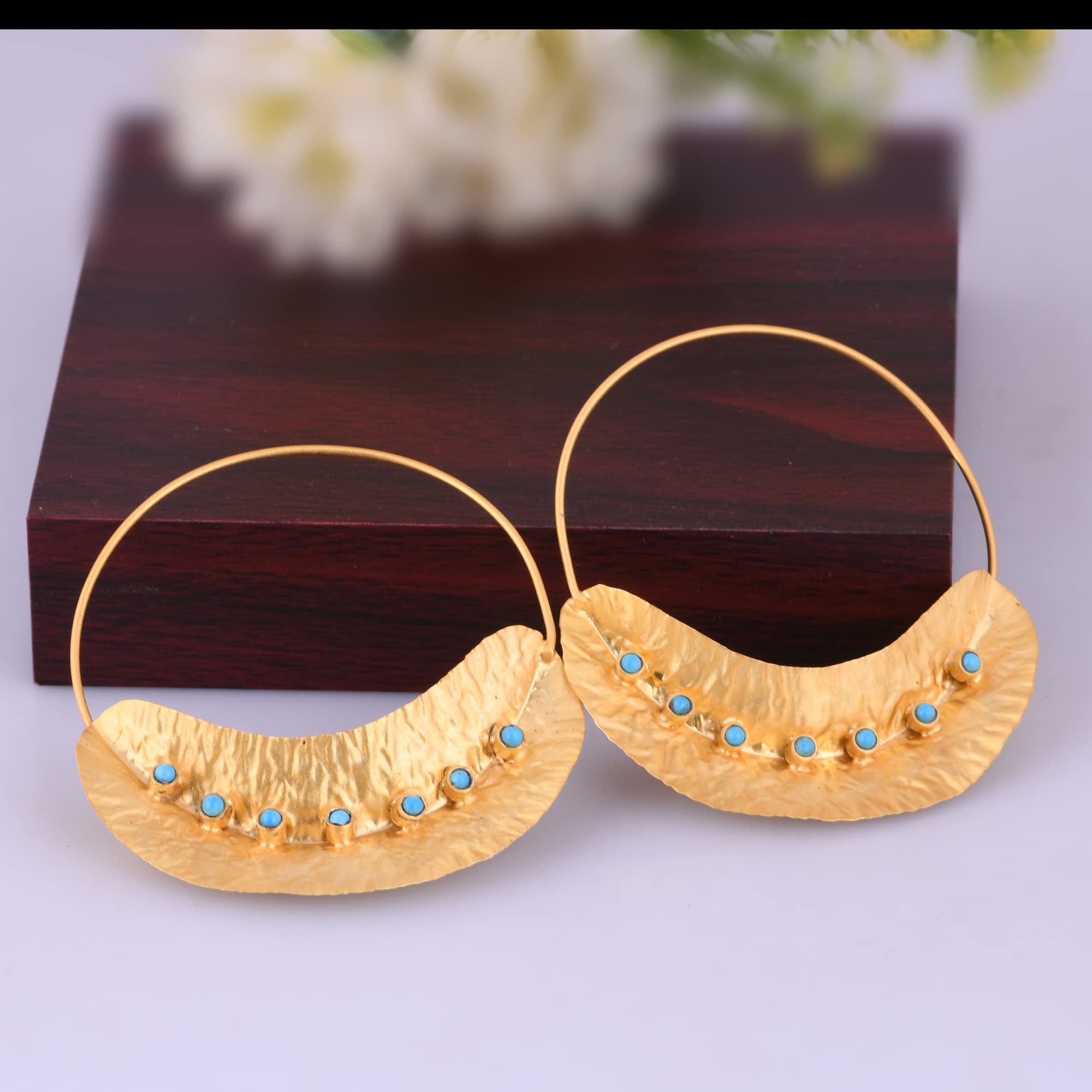 Handmade African Fulani Big Hoop Earrings - Unique Mother's Day Gift from Daughter or Son - Perfect for Birthday, Anniversary, Wedding & Christmas - Boho Chic Jewelry for Women - Great for Date Night, Parties & Special Occasions
