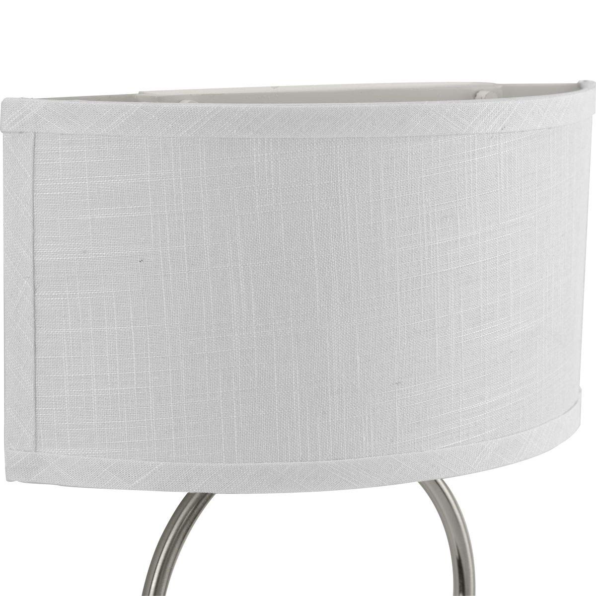 Progress Lighting LED Shaded Sconce - Brushed Nickel One-Light Circle Wall Light Fixture for Bedroom, Hallway & Living Room Decor