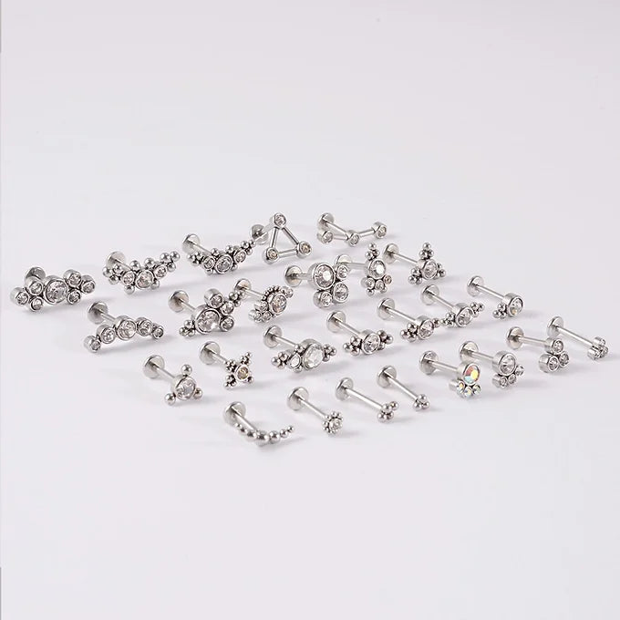 16G Titanium Flat Back Lip Studs for Piercing | DL045 | Hypoallergenic Body Jewelry for Sensitive Skin | Perfect for Everyday Wear and Special Occasions