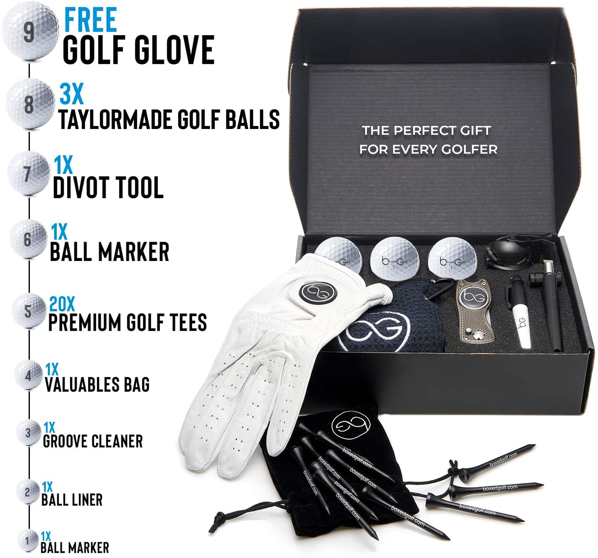 Premium Golf Gift Box for Men - Signature Golf Accessories Set with Golf Balls, Towel & More | Perfect Golf Lover Gift for Birthdays, Father's Day & Corporate Events