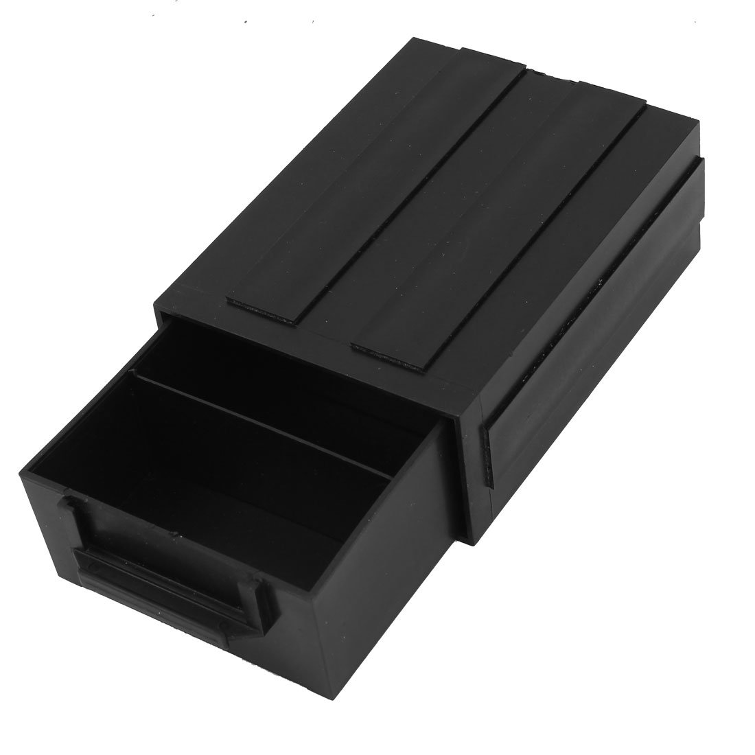 Black Plastic Tool Organizer - 3 Compartment Anti-Static ESD IC Component Storage Box with Drawers | Perfect for Electronics Repair, Workshop Organization & Small Parts Storage