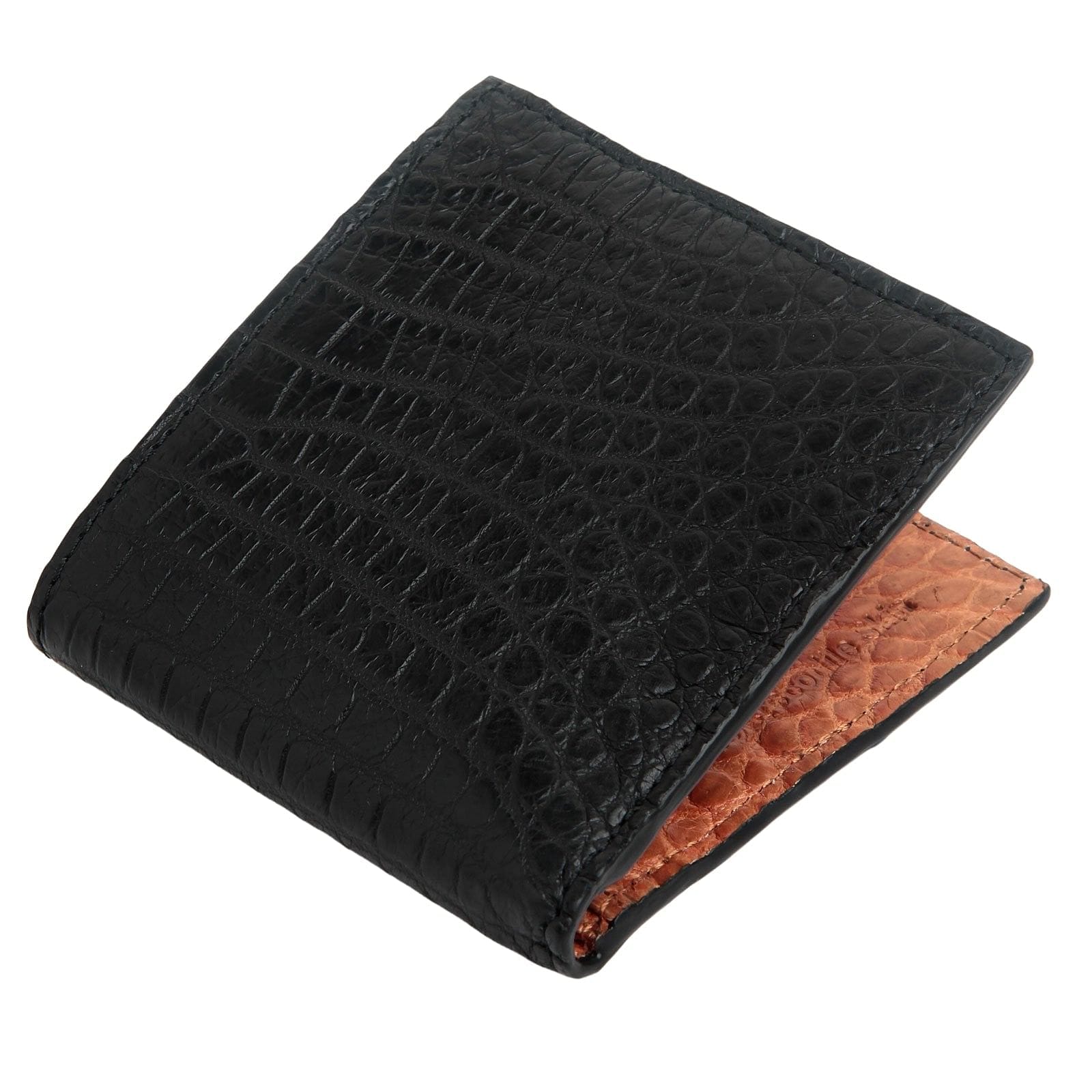 Genuine Black Crocodile Leather Wallet for Men - Slim Bifold RFID Blocking - Perfect for Everyday Carry & Business Travel