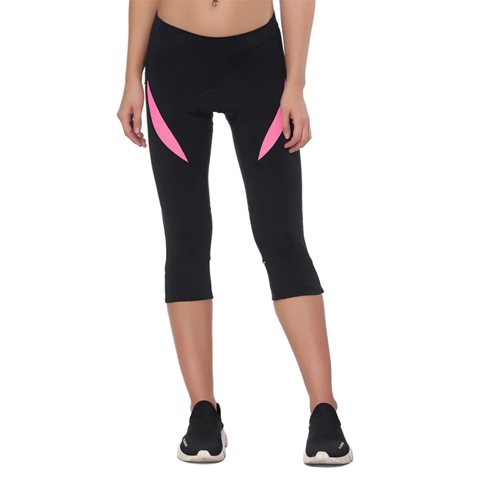 Santic Women's 4D Padded Cycling Capris - Breathable 3/4 Bike Shorts for Road & Mountain Biking | Perfect for Commuting, Spinning Classes & Outdoor Workouts