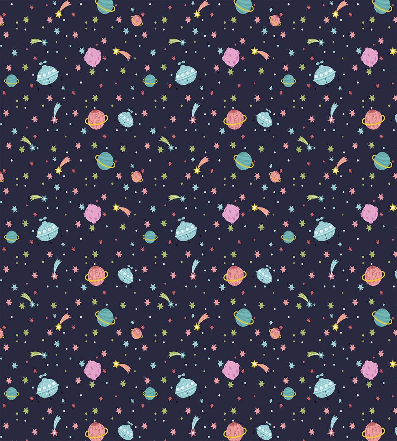 Ambesonne Space Themed Duvet Cover Set - Twin Size 2-Pack with Alien Planets, Shooting Stars, Galaxy Print - Includes 2 Duvet Covers & 2 Pillowcases - Perfect for Kids' Room, Space Enthusiasts & Themed Bedrooms